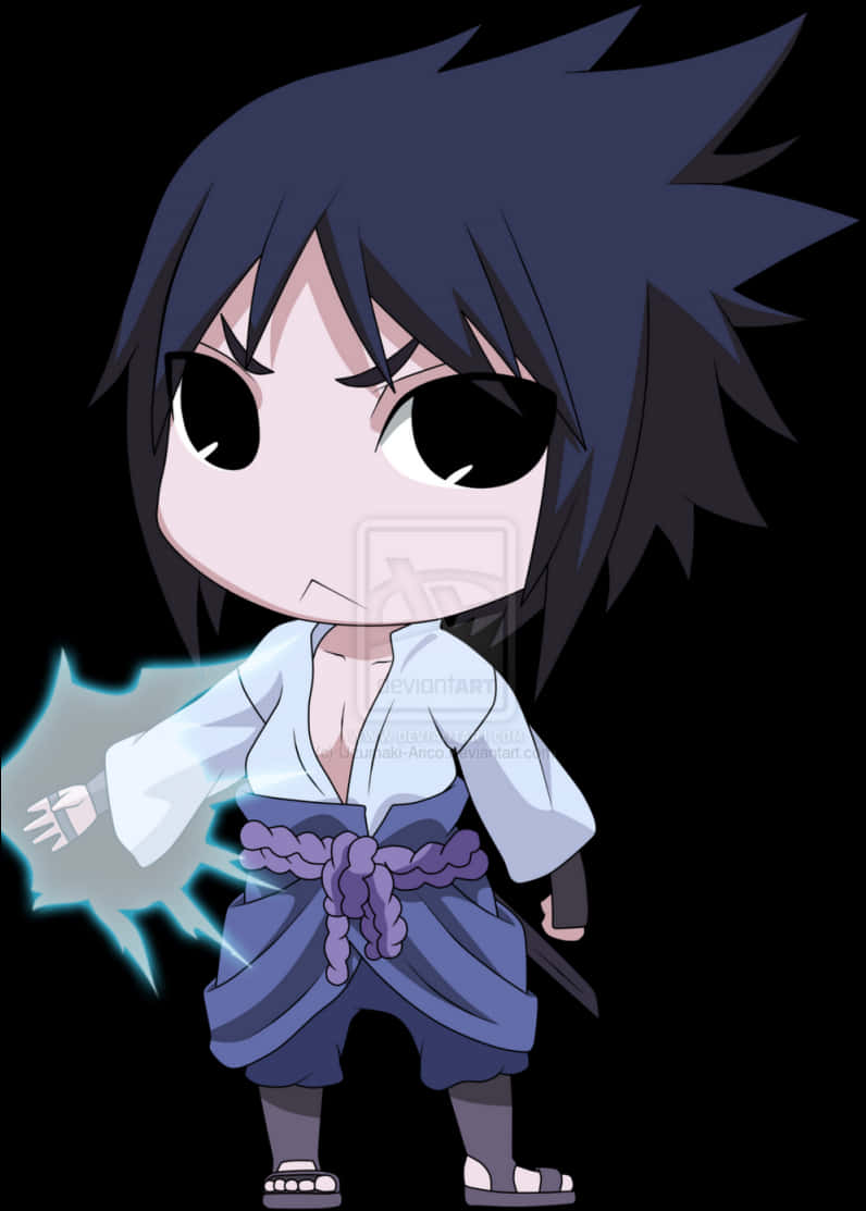 Itachi Uchiha Chibi trong tư thế ninja Hình nền