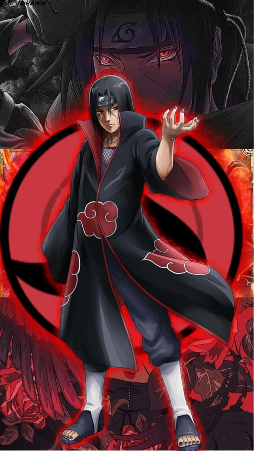 Itachi Uchiha hình tròn phía sau Hình nền