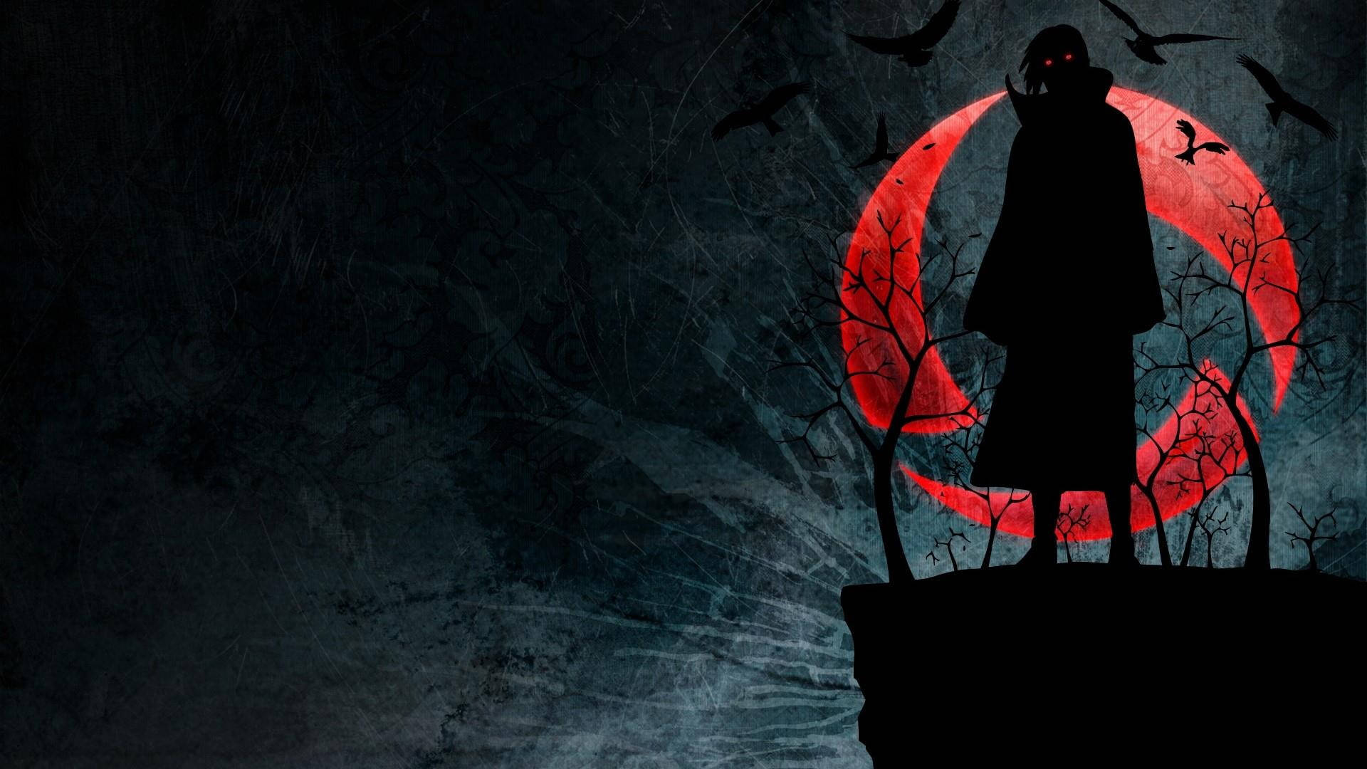Itachi Uchiha Phong Cách Anime Tối Màu Cho Máy Tính Hình nền