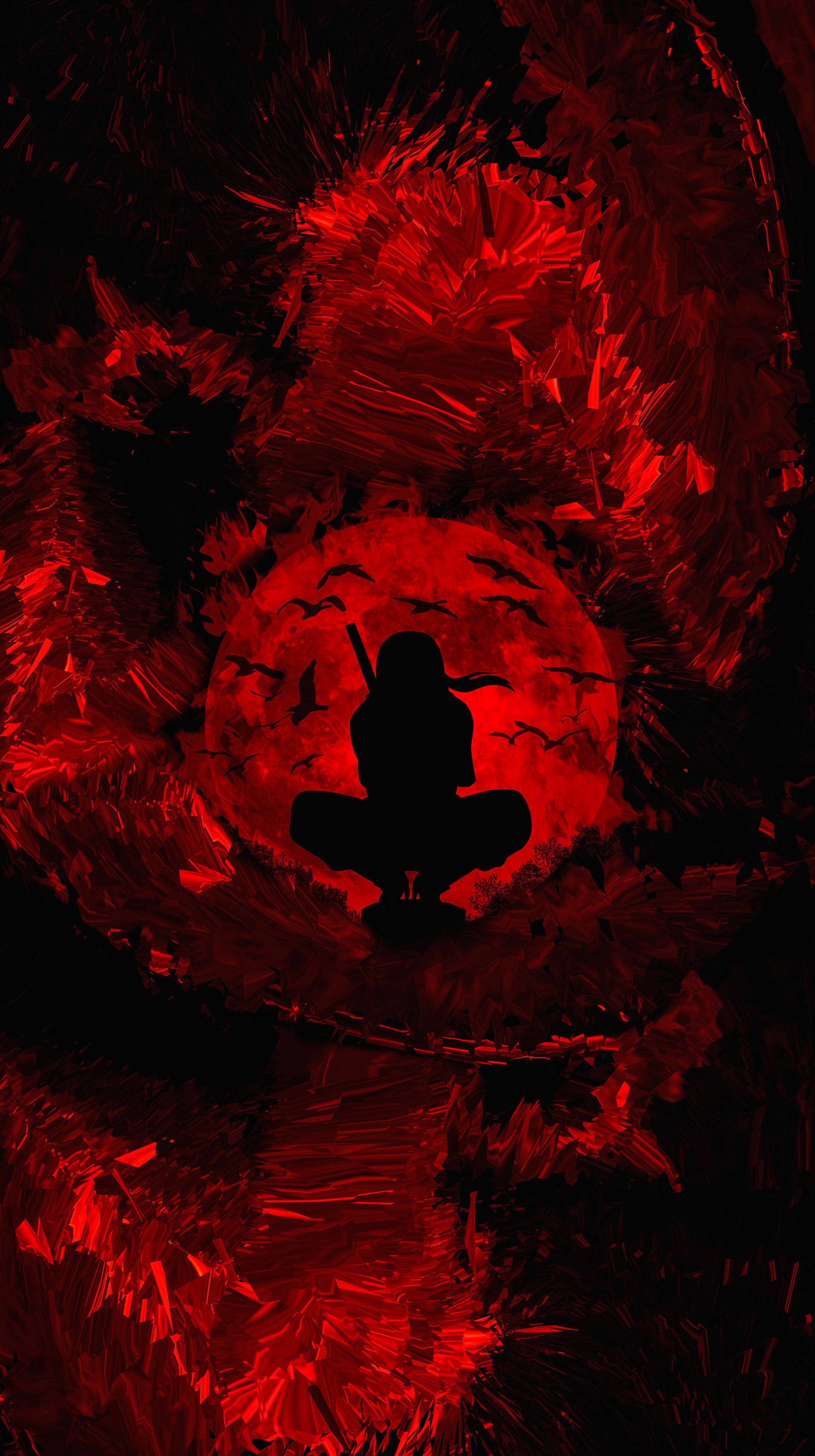 Itachi Uchiha Trăng Đỏ Điện Thoại Hình nền