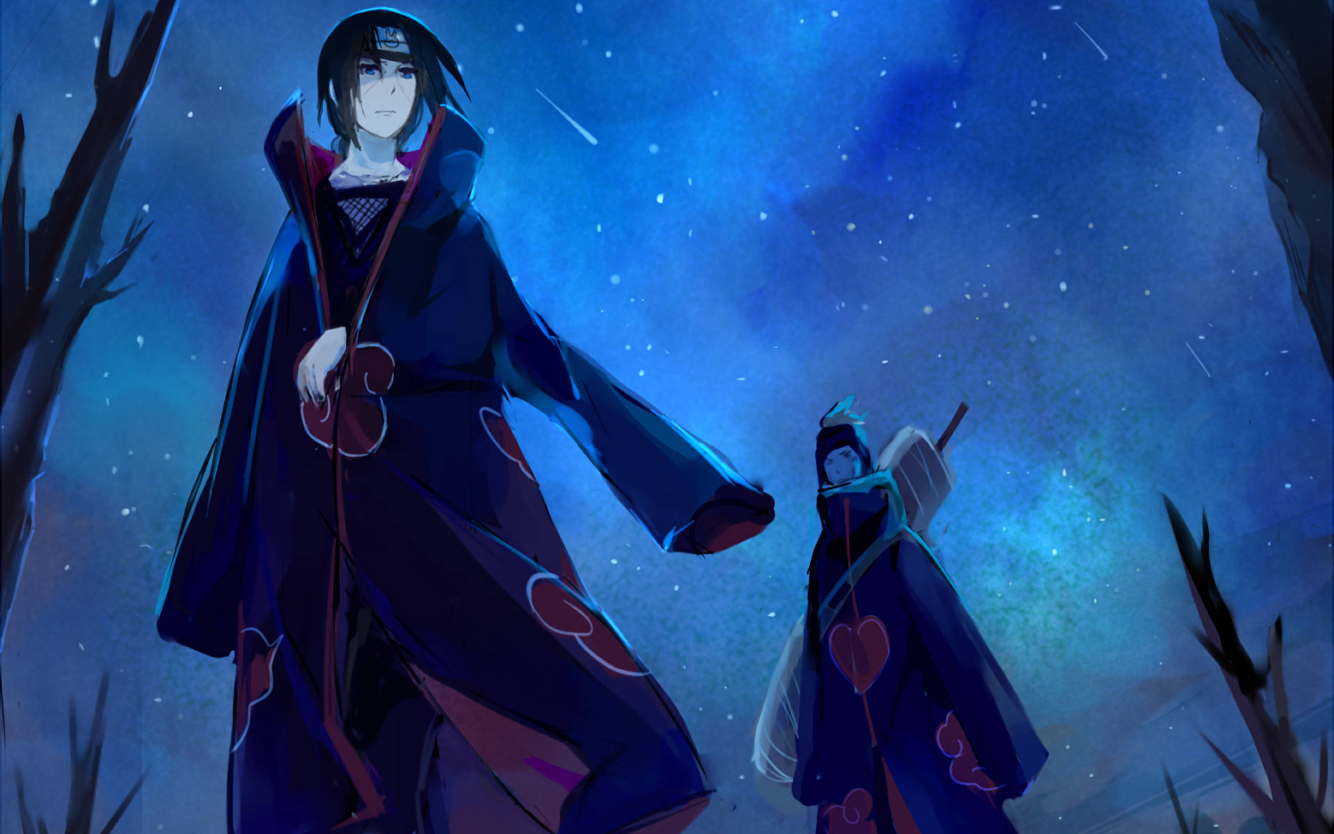 Itachi và Kisame Dưới Bầu Trời Rực Sáng Hình nền