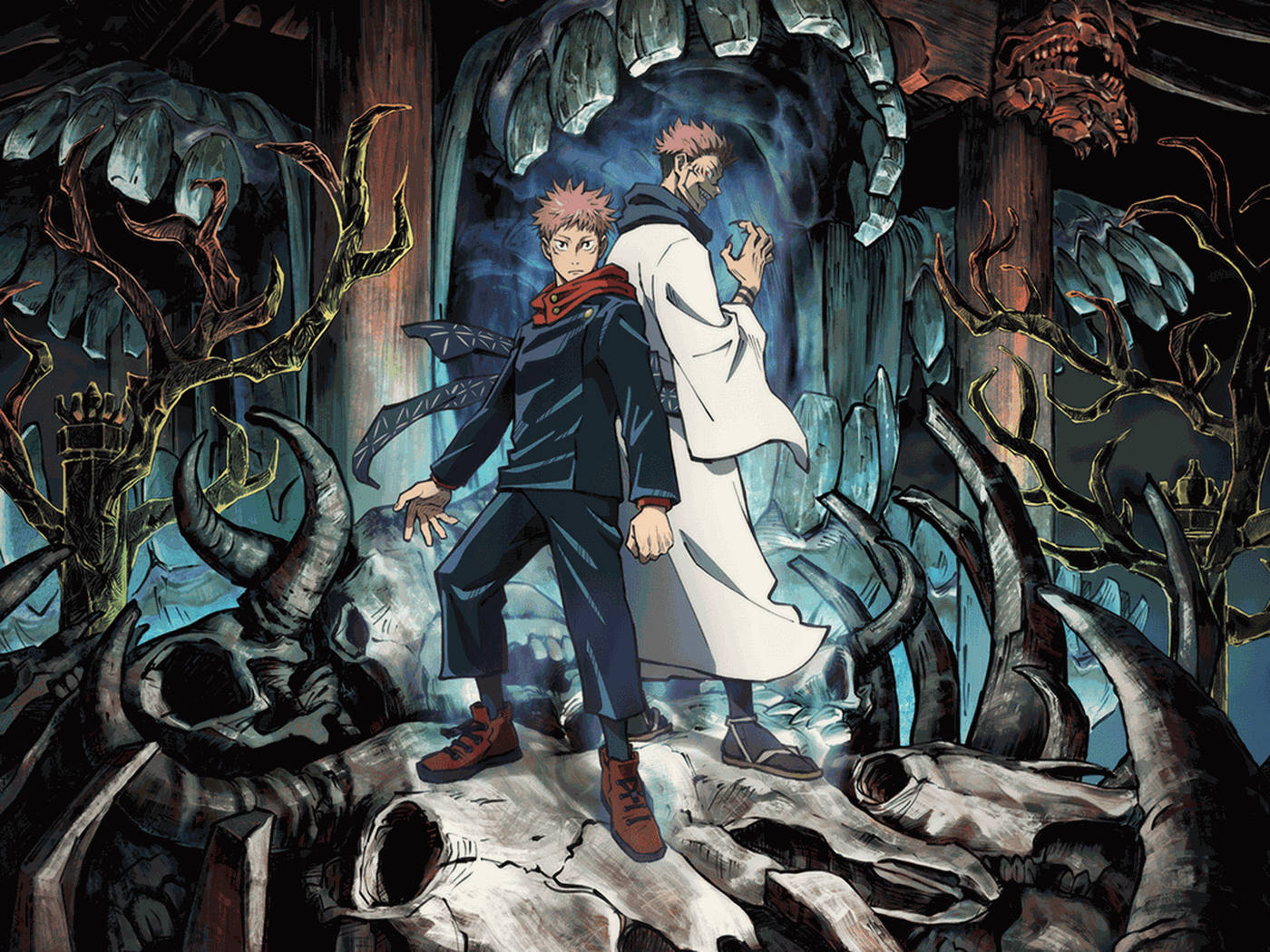 Hình nền Itadori và Sukuna trong anime Jujutsu Kaisen — Jujutsu Kaisen Hình nền