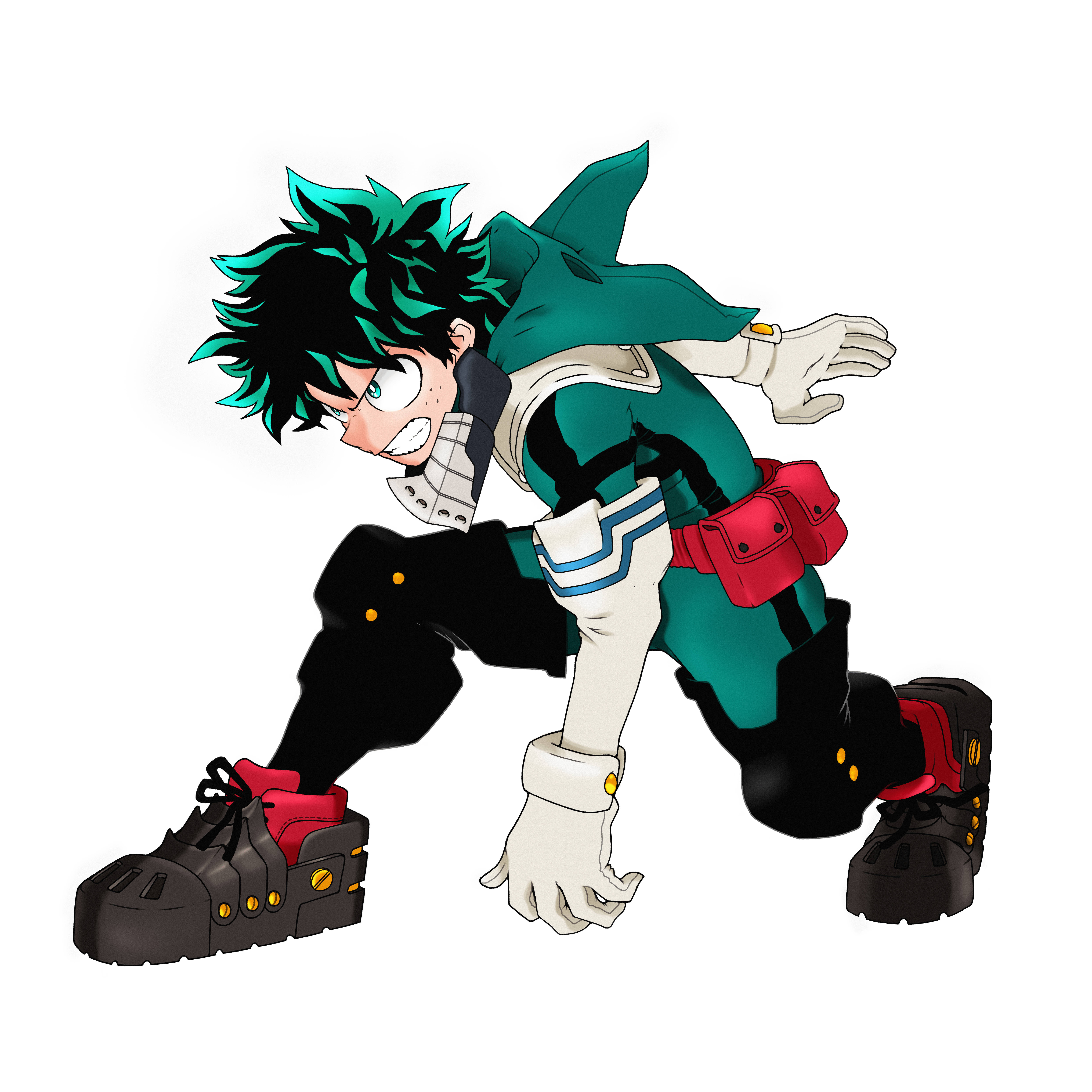 Izuku Midoriya đang ngồi xổm 4K Hình nền
