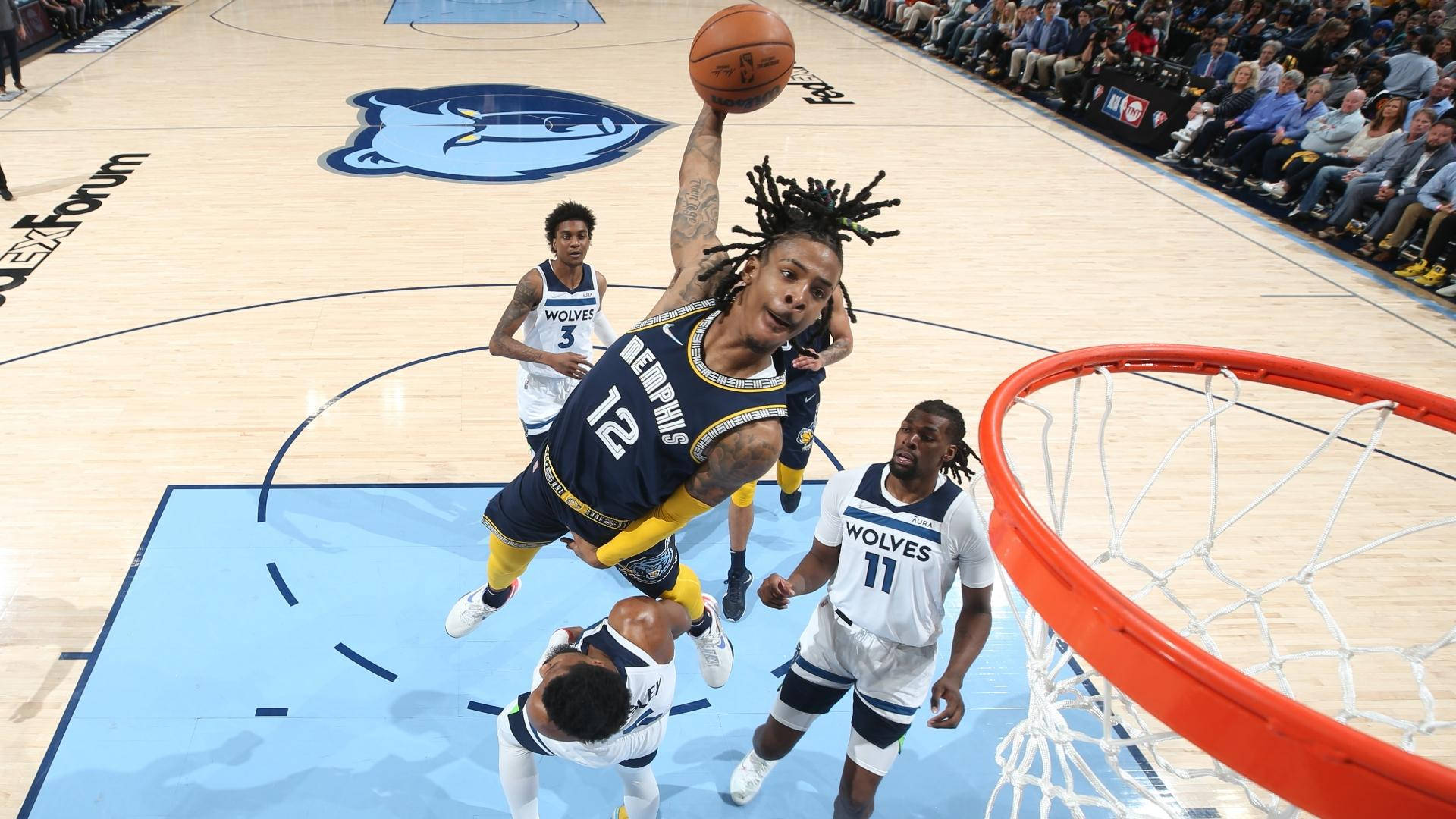 Ja Morant úp rổ khi đấu với Wolves Hình nền