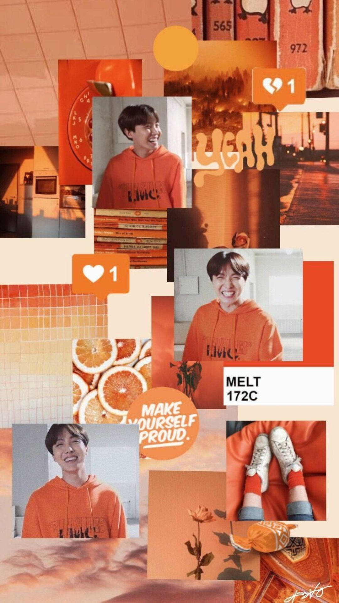 Jhope Phong Cách BTS Màu Cam Hình nền
