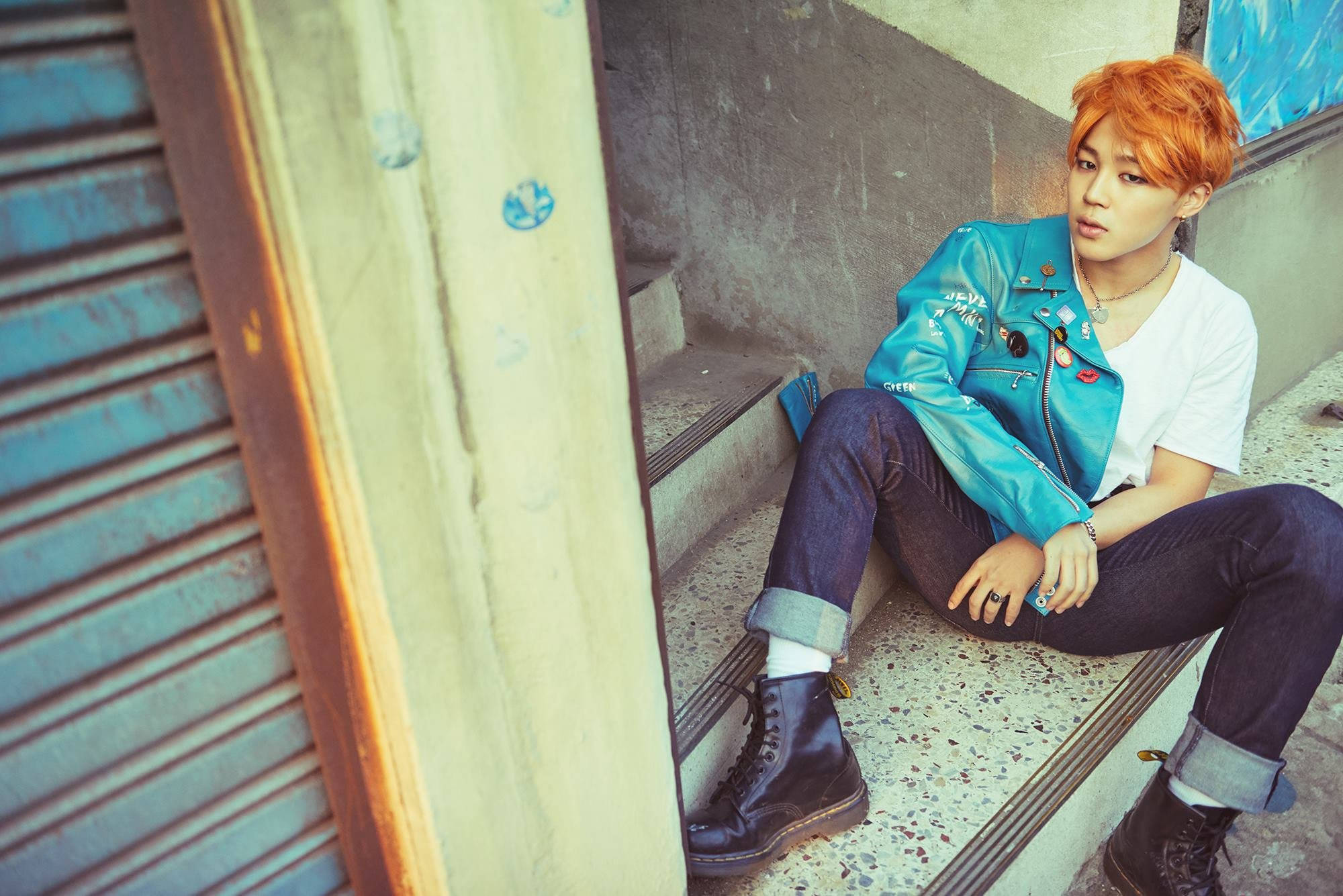 Jimin BTS Tóc Cam Thẩm Mỹ Hình nền