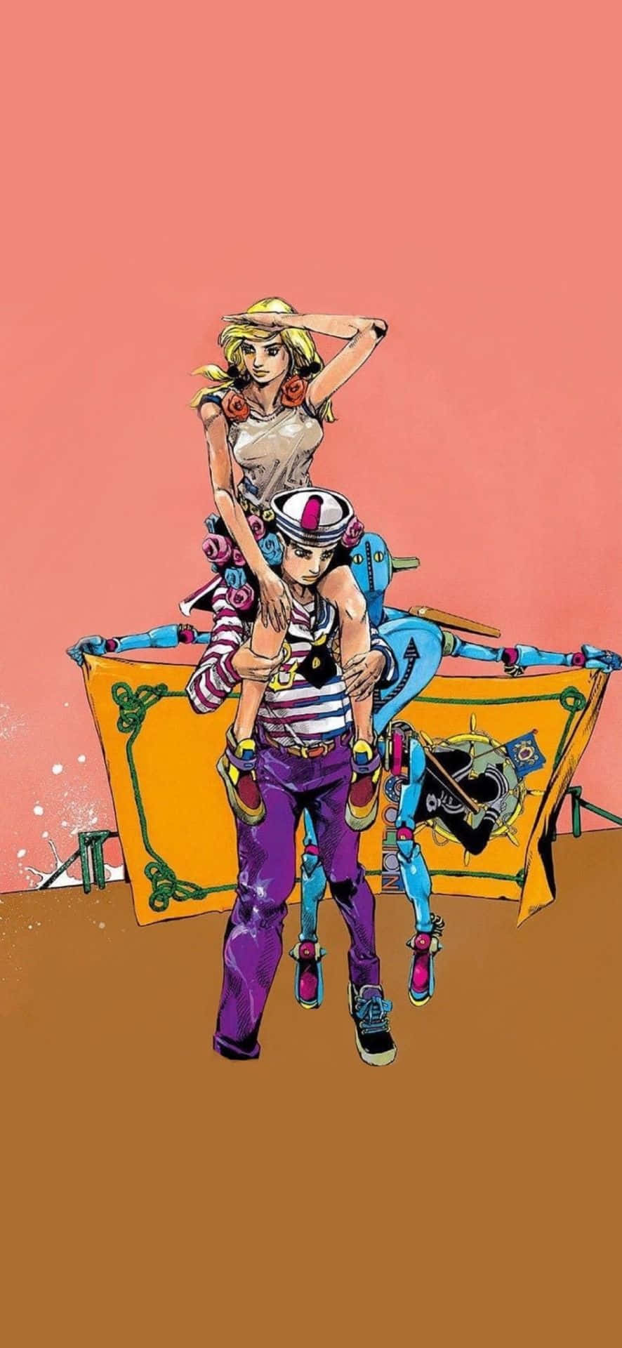 Jojo's Bizarre Adventure iPhone Josuke và Yasuho Hình nền