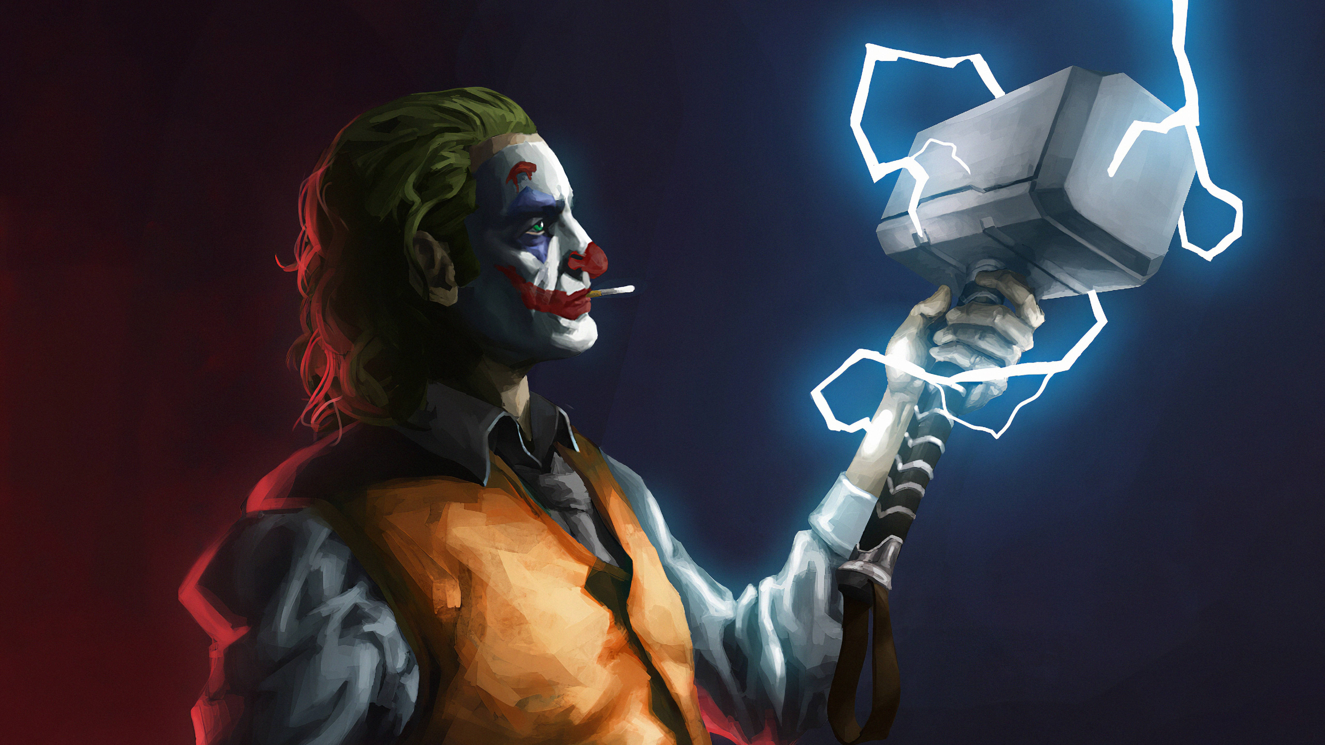 Joker cầm búa Thor nghệ thuật Hình nền