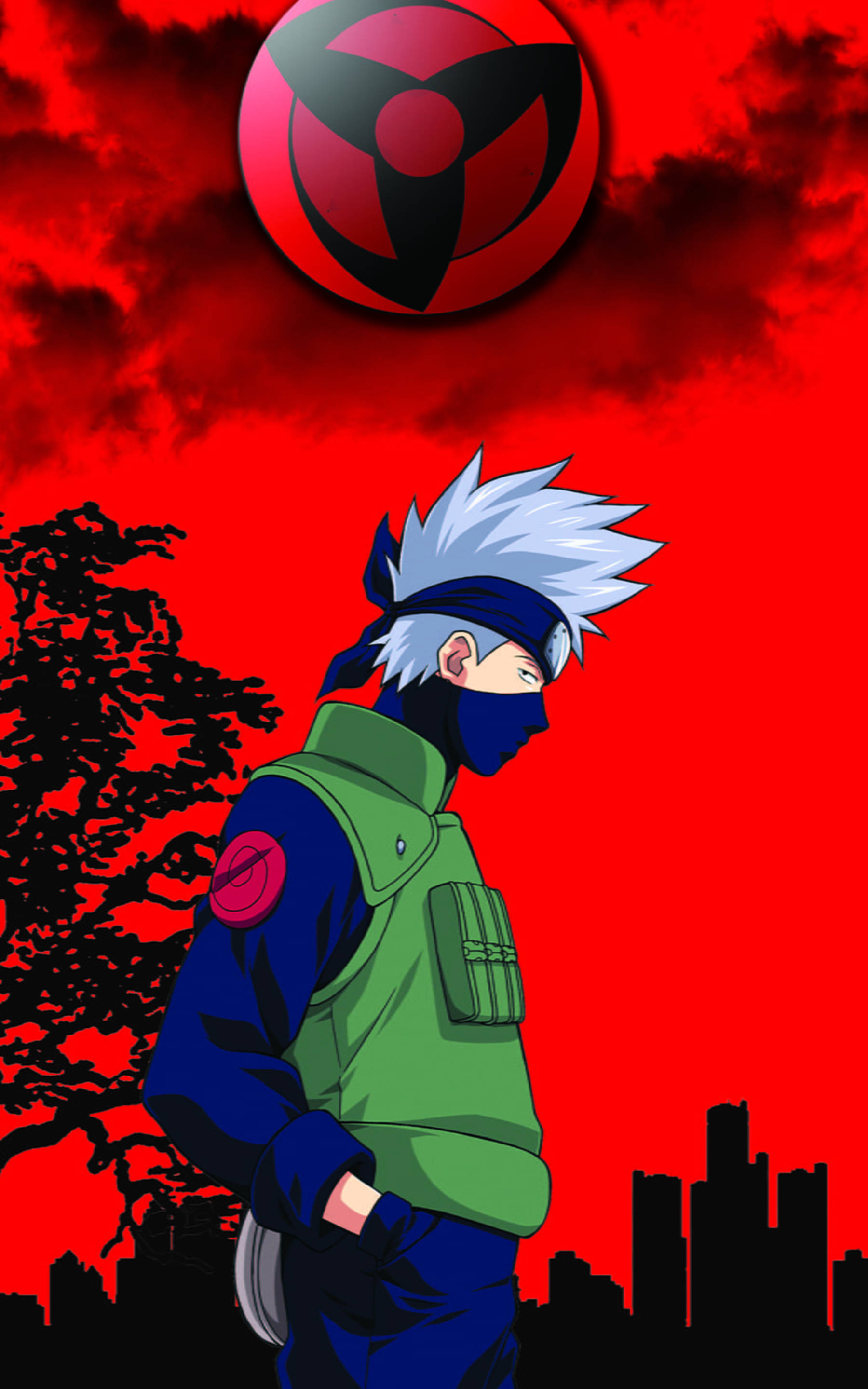 Kakashi Ngầu Nghệ Thuật Đỏ Hình nền