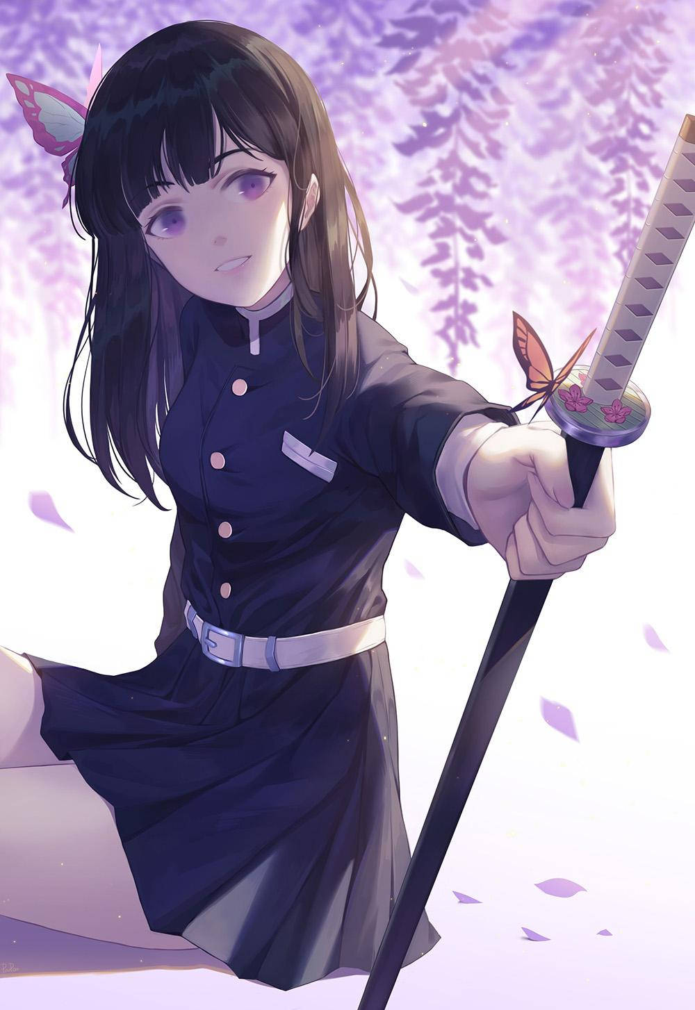 Kanao Tsuyuri Tóc Ngắn Xõa Hình nền