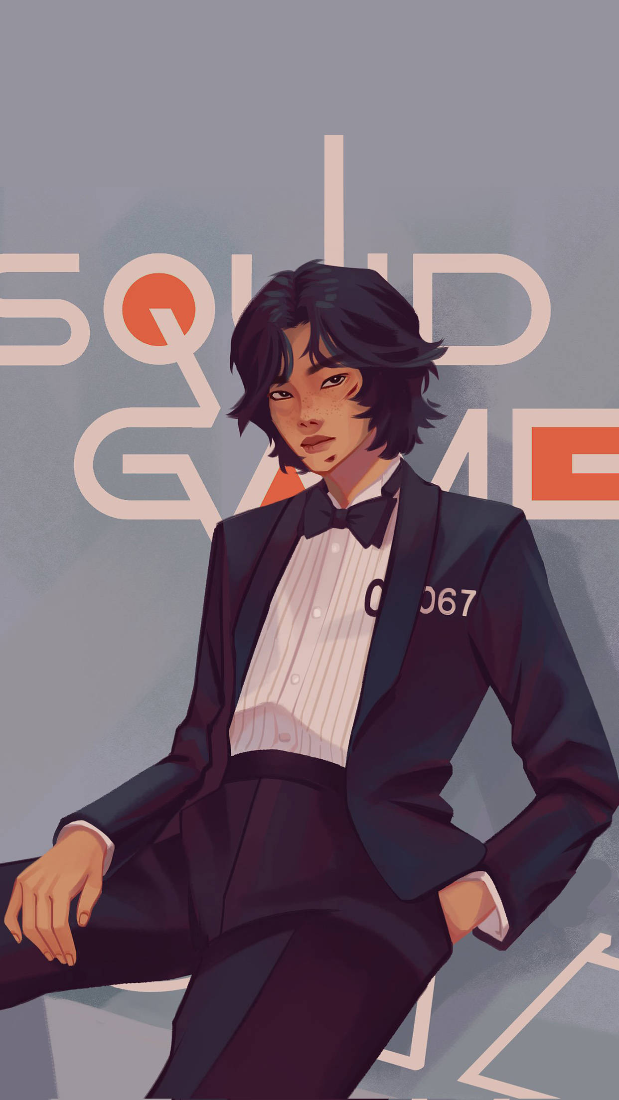 Kang Sae Byeok 067 trong bộ tuxedo đen Squid Game Hình nền