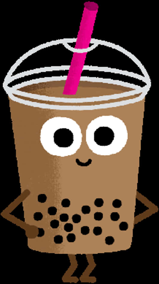 Kawaii Bubble Tea Character Hình nền