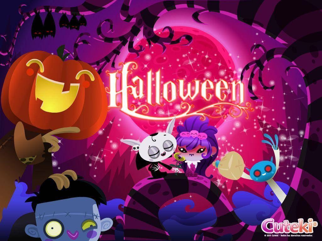 Kawaii Halloween Sinh Vật Đáng Sợ Hình nền