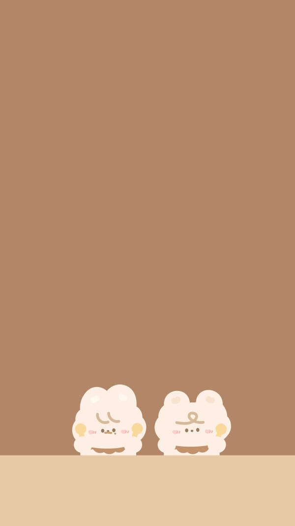 Kawaii Nhân Vật Phong Cách Beige Hình nền