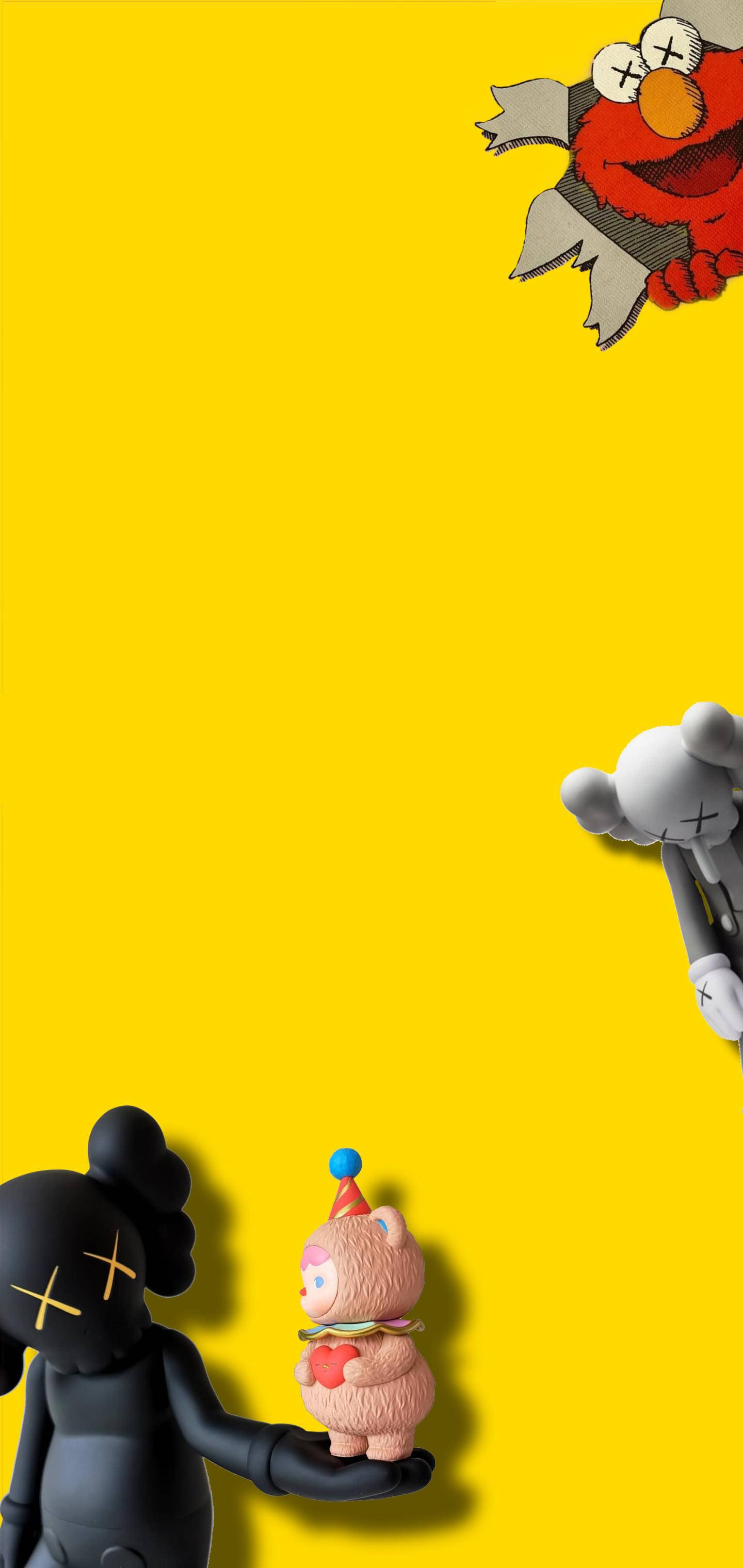 KAWS và Elmo viền Hình nền