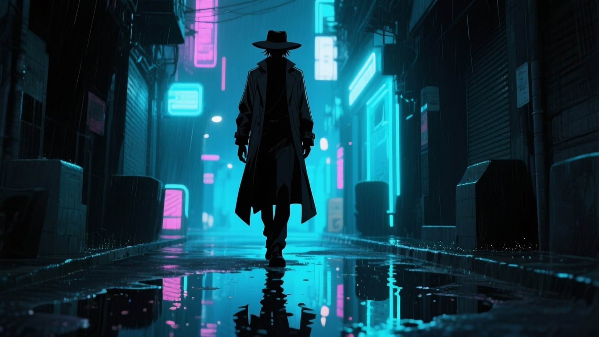 Kẻ Rình Rập Neon Noir Hình nền