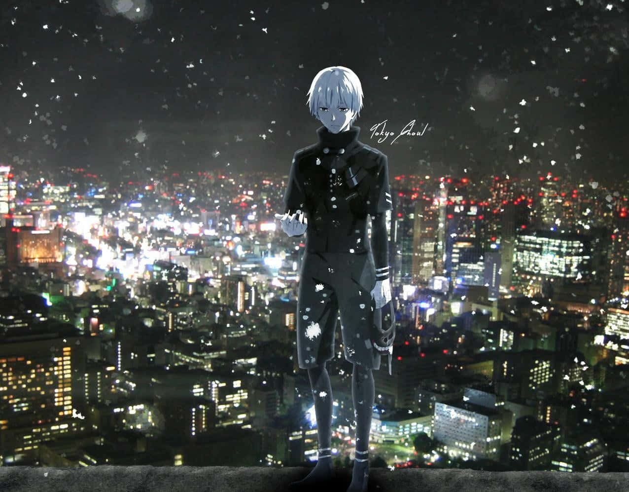 Ken Kaneki trên thành phố Tokyo Ghoul Anime Hình nền