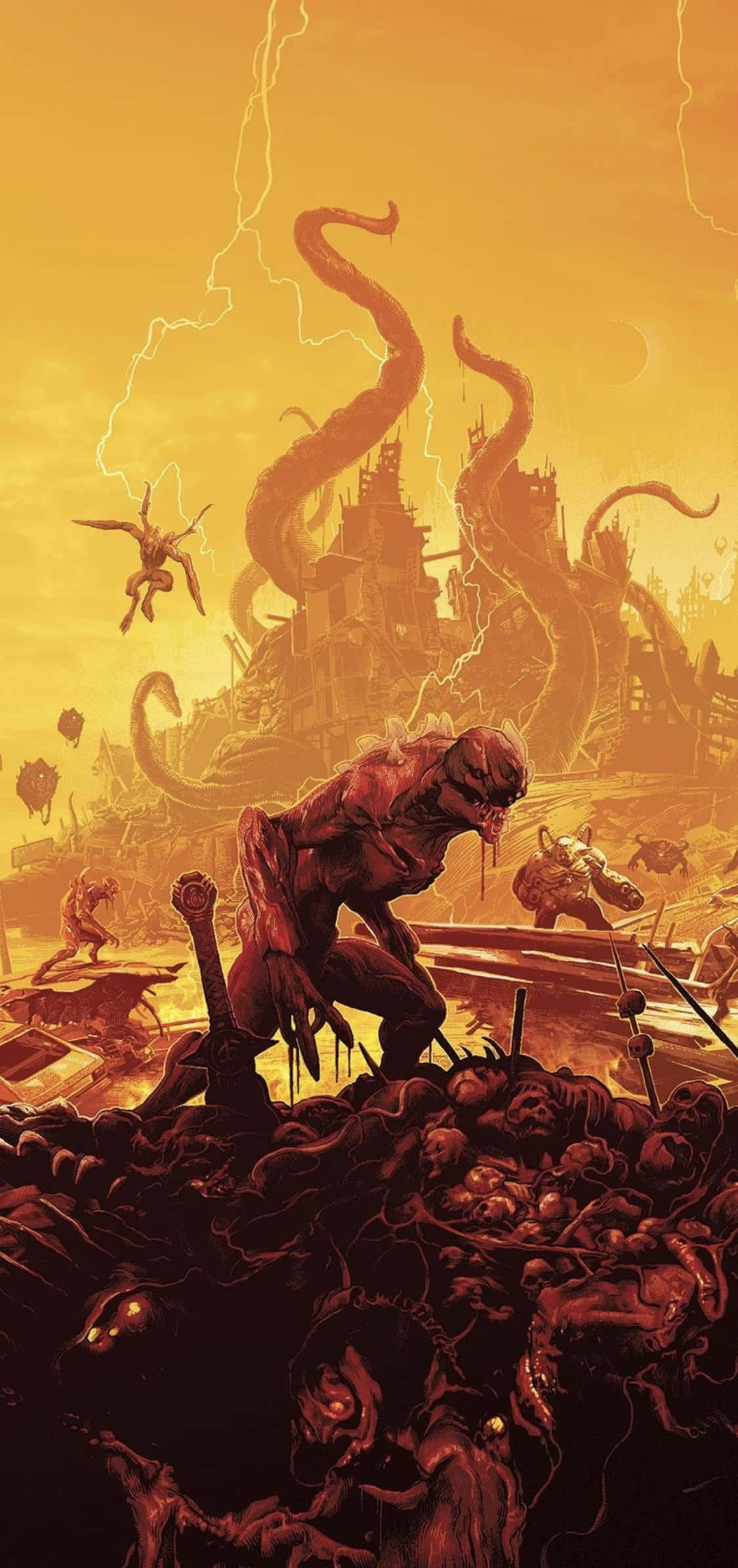 Khai thác sức mạnh của DOOM Slayer để chiến đấu vượt qua địa ngục Hình nền