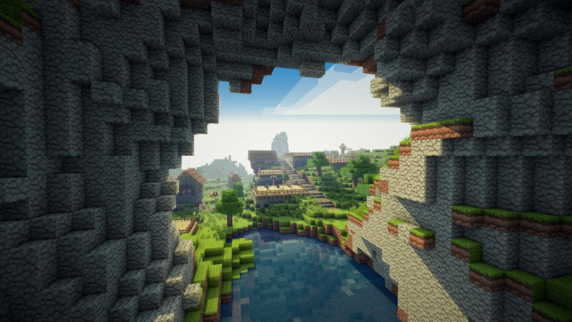 Khám Phá Phiêu Lưu Trong Hang Động Lớn Của Minecraft Hình nền