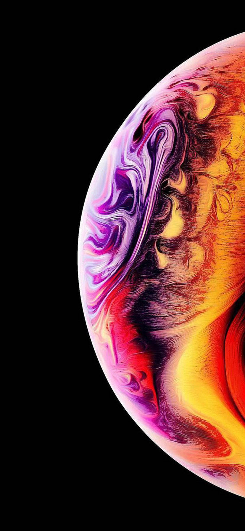 Khám phá sự sống động và chiều sâu của bong bóng tím trên iPhone XR Hình nền