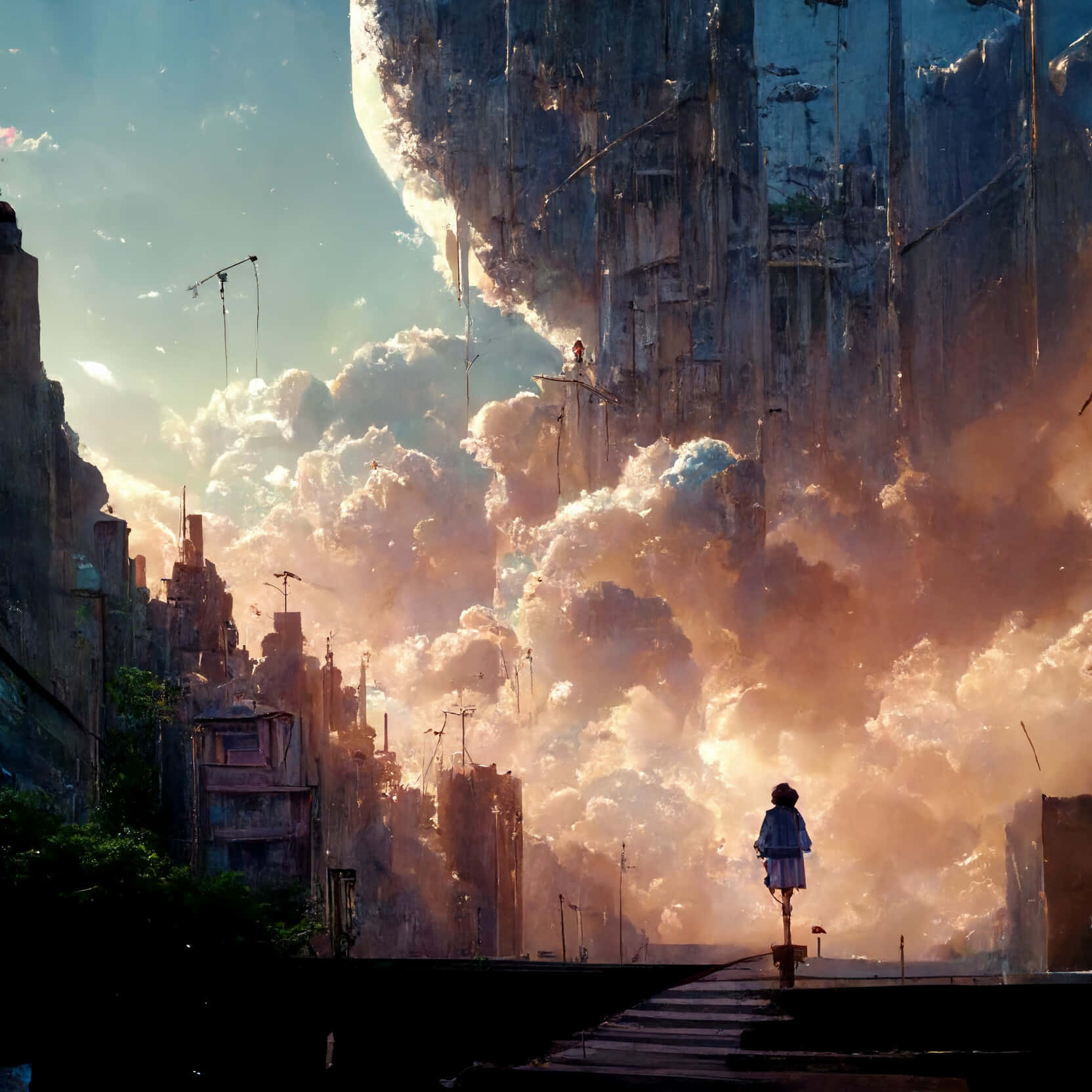 Khám phá Thành phố Anime đầy màu sắc và sống động! Hình nền