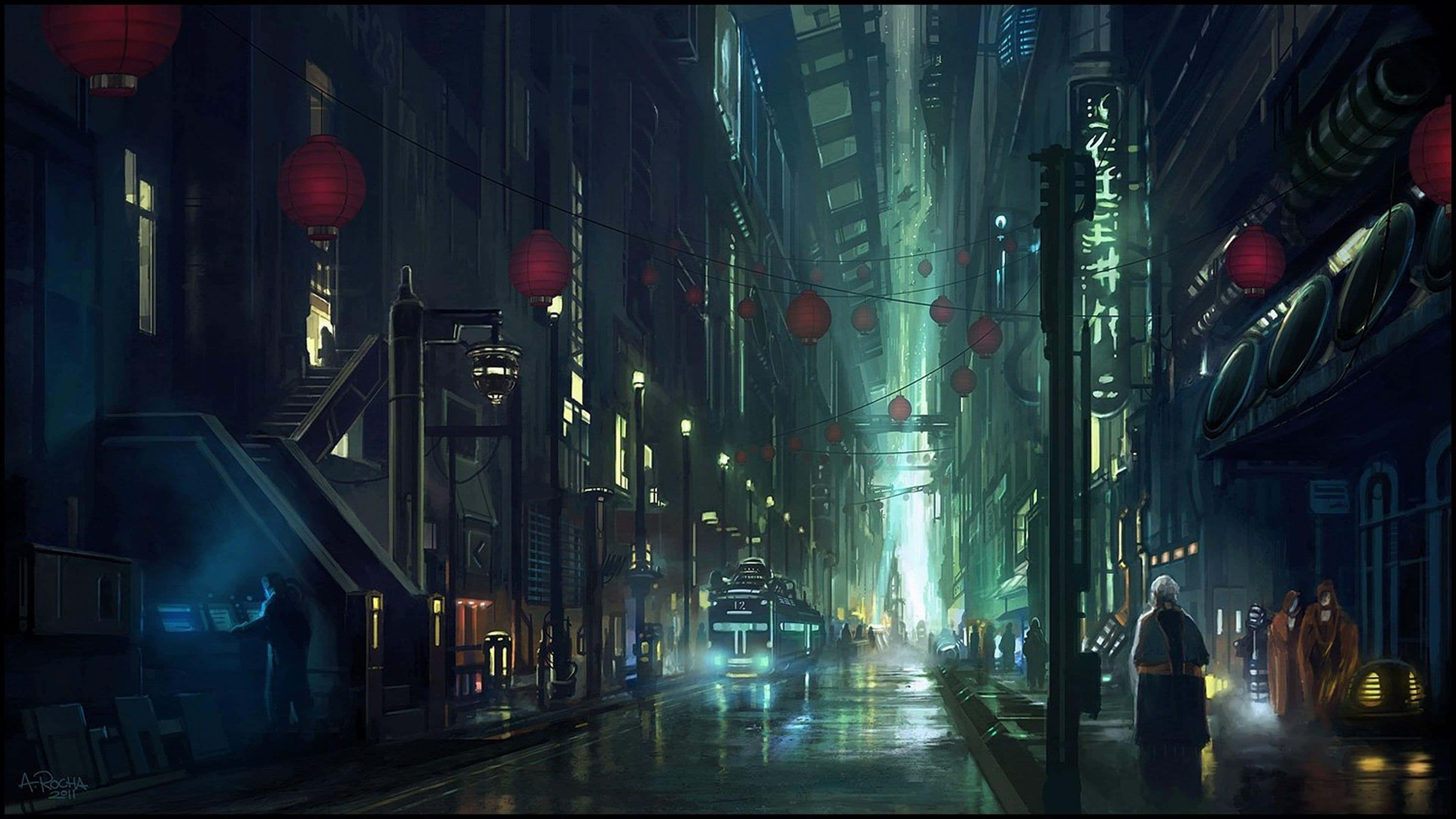 Khám phá thế giới đầy màu sắc của Anime City và tìm kiếm cuộc phiêu lưu đang chờ đón bạn Hình nền