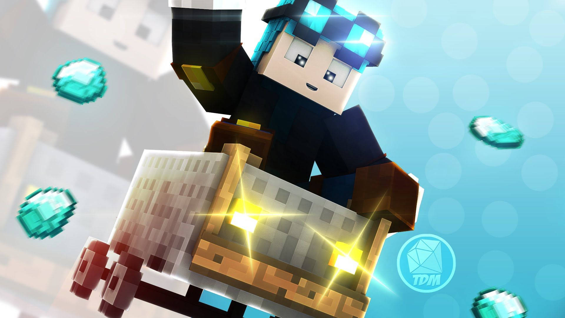 Hình nền Minecraft Speedart xe goòng
