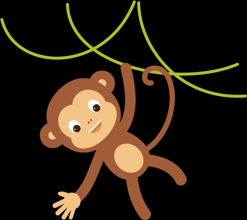 Khỉ Hoạt Hình Đu Dây Leo Hình nền