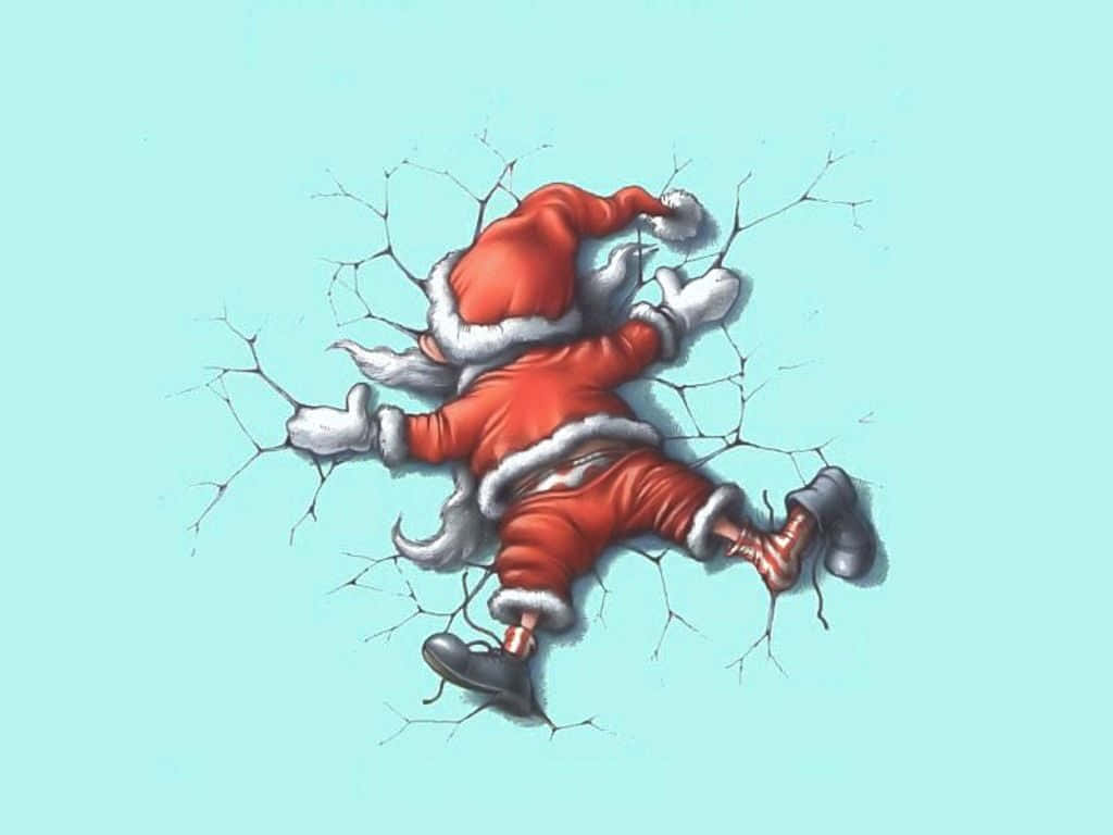 Khoảnh khắc Giáng sinh hài hước của ông già Noel và chú tuần lộc Hình nền