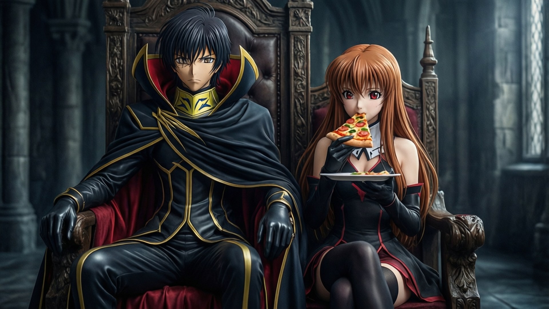 Khoảnh khắc Pizza của Lelouch và C.C. Hình nền