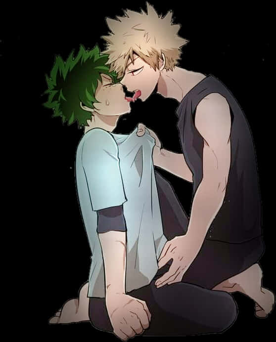 Khoảnh khắc thân mật của các nhân vật anime Hình nền