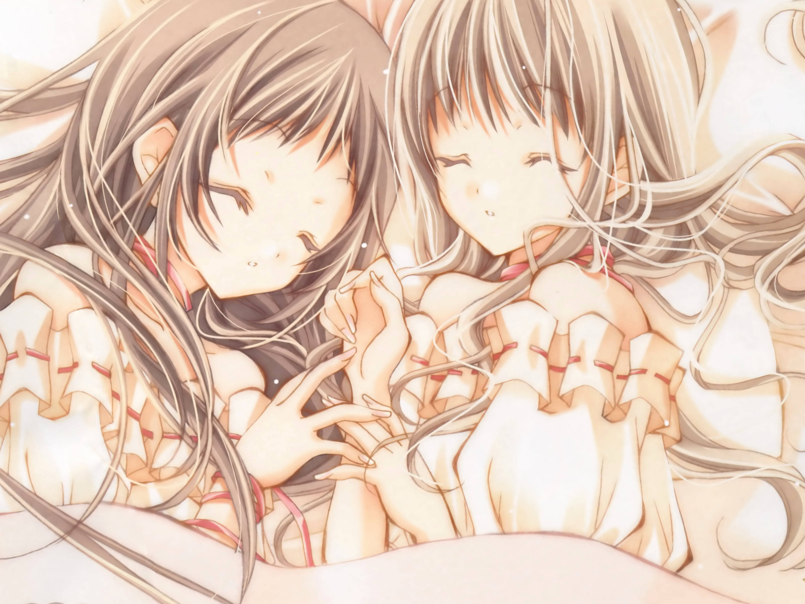Khoảnh khắc thân mật giữa Maki và Hikari trong thế giới Anime Hình nền