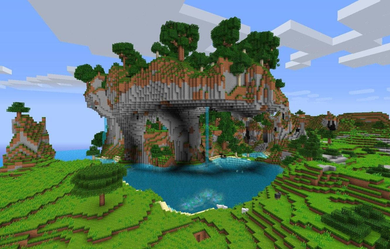Khu rừng trên cao đẹp trong Minecraft Hình nền