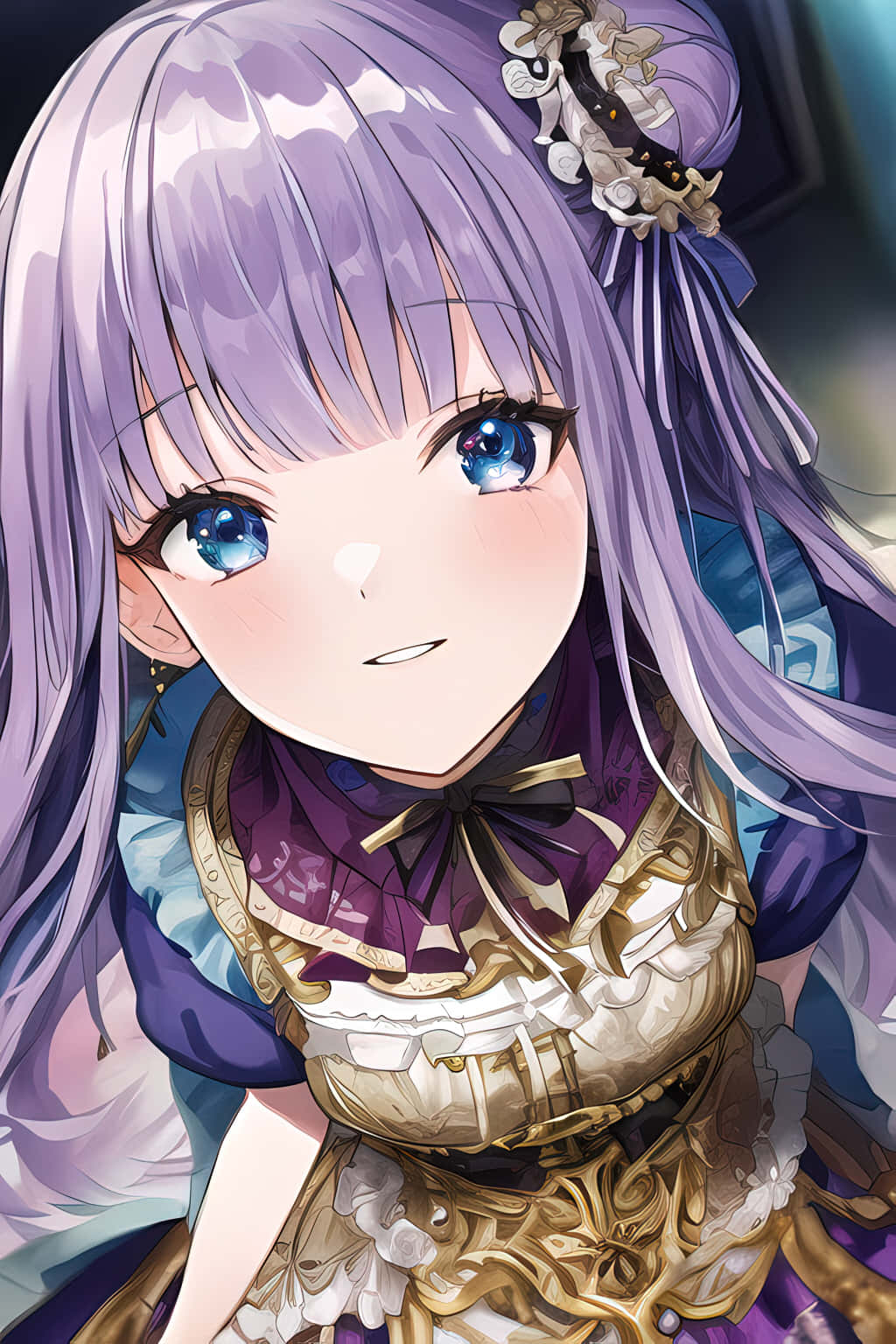 Khung cảnh anime huyền ảo dưới bầu trời đầy sao Hình nền