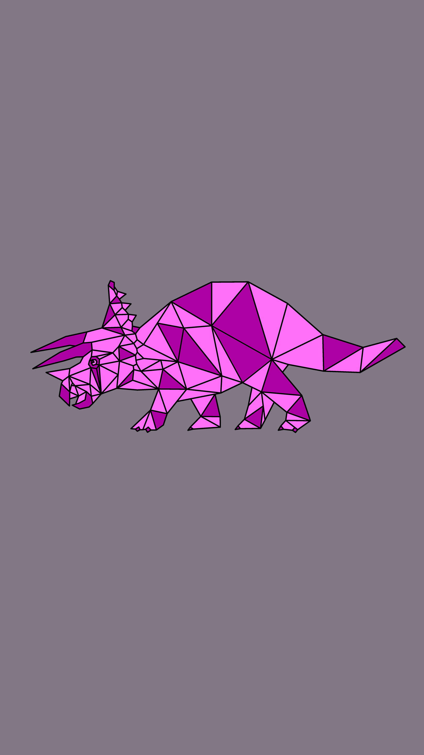 Khủng long Styracosaurus hồng dễ thương hình học Hình nền