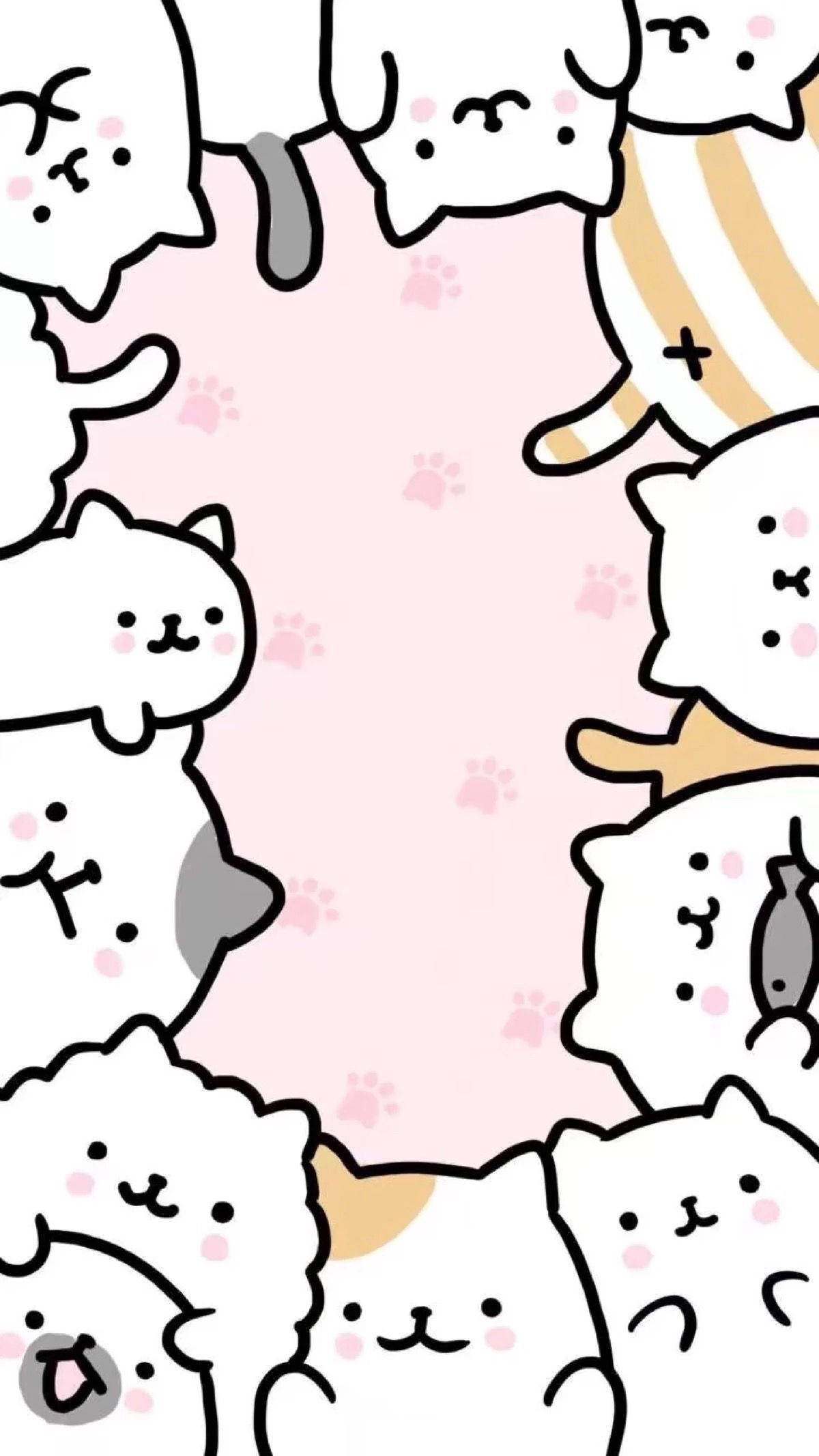 Khung Mèo Đáng Yêu Trên iPad Kawaii Hình nền