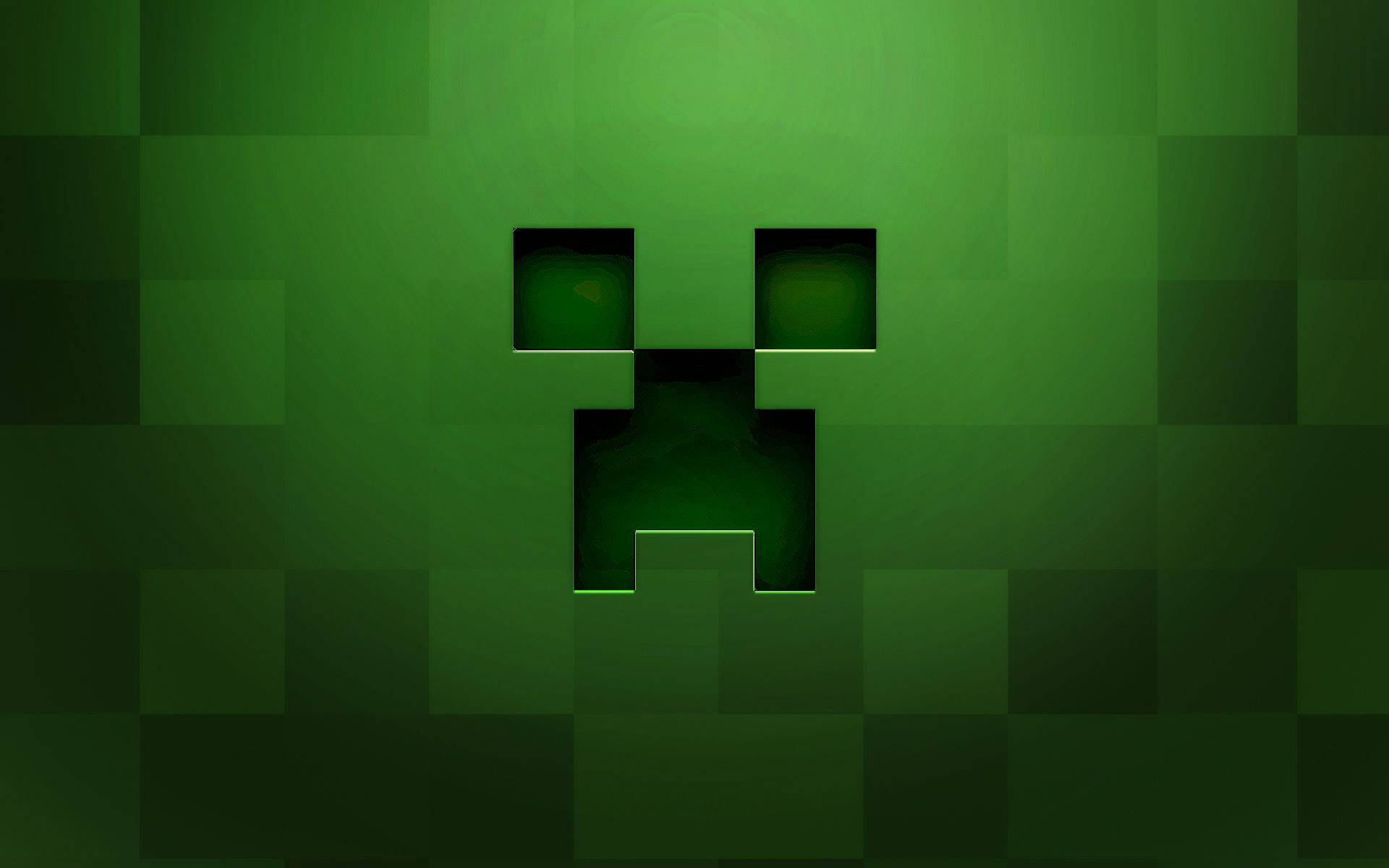 Hình nền pixel Minecraft mặt creeper xanh đậm