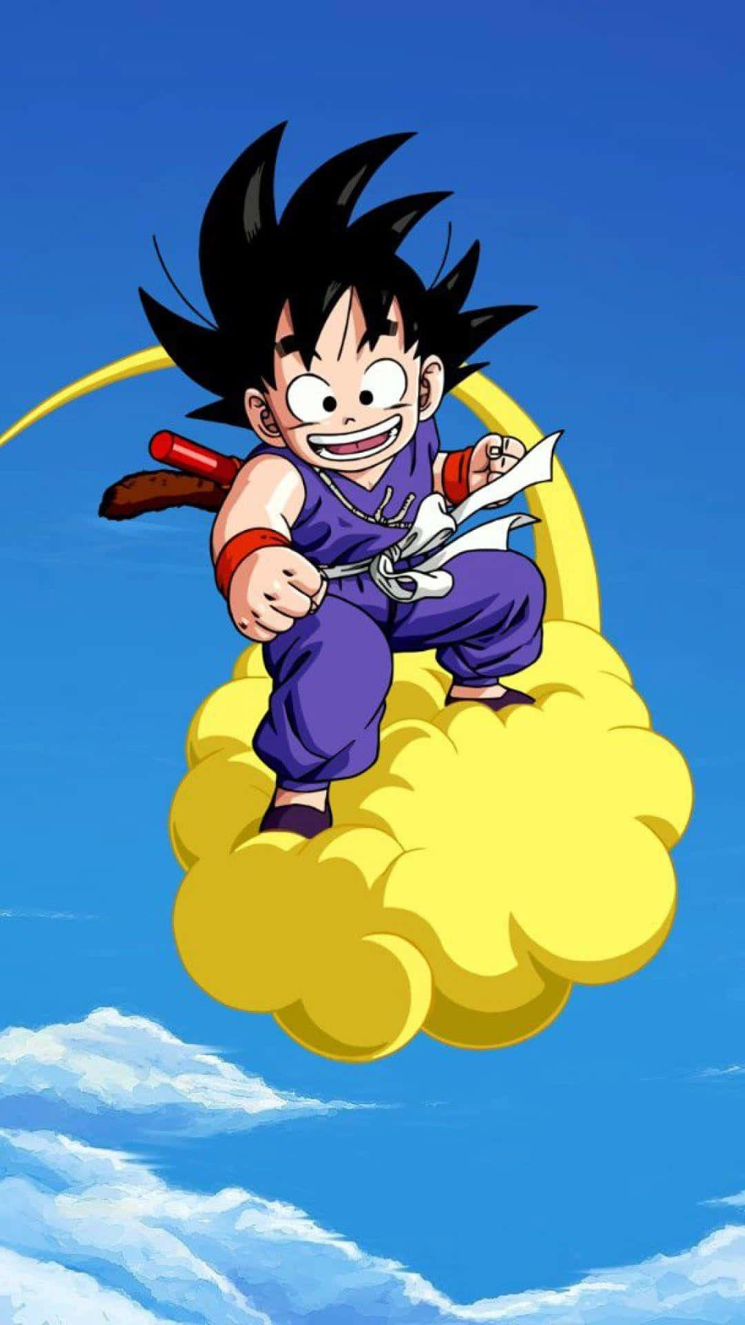 Kid Goku cưỡi mây vàng Hình nền