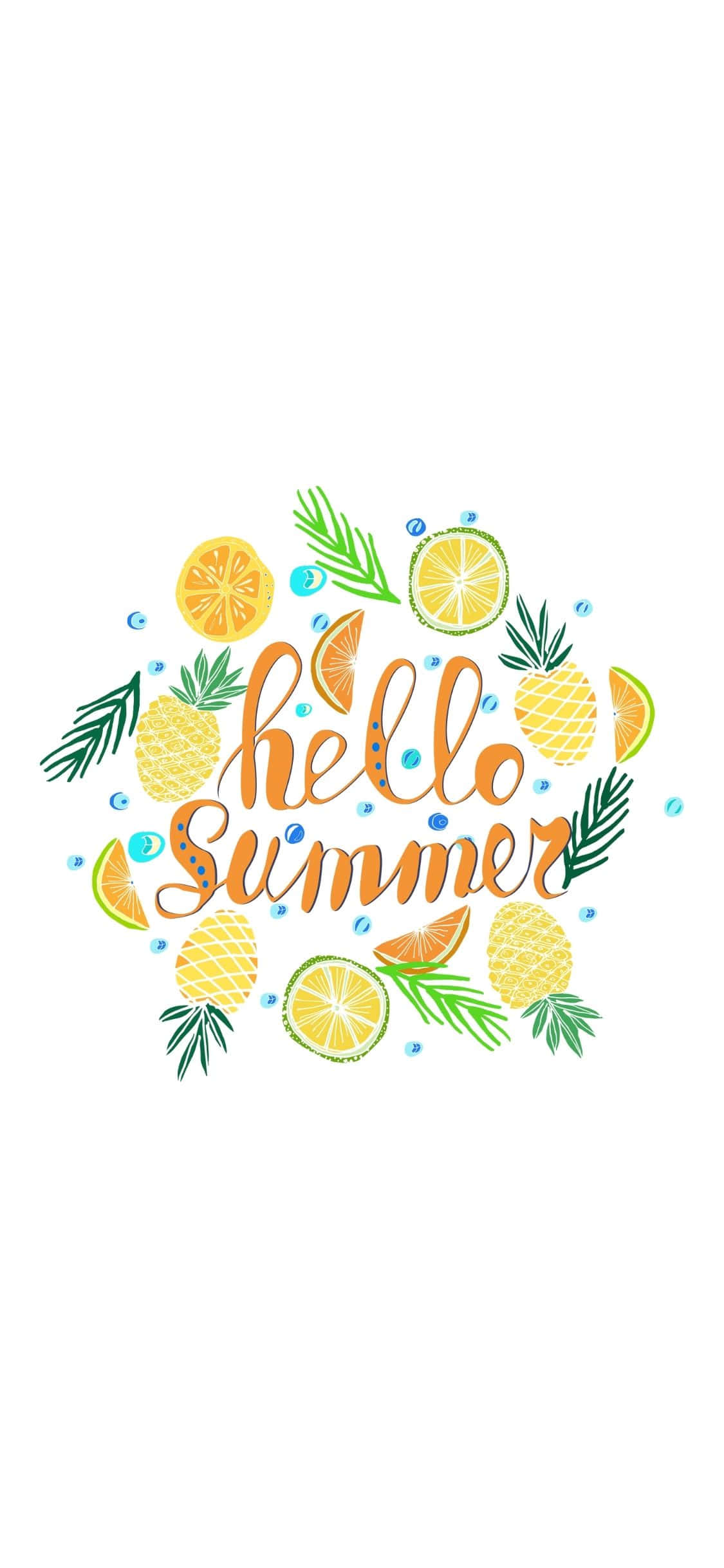 Hình nền mùa hè Typography Hello Summer cho iPhone X Hình nền