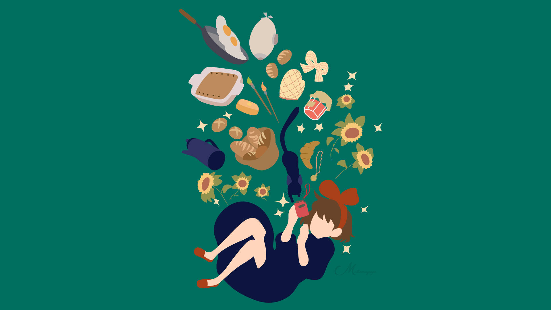 Kiki Vector Art từ Kiki's Delivery Service Hình nền