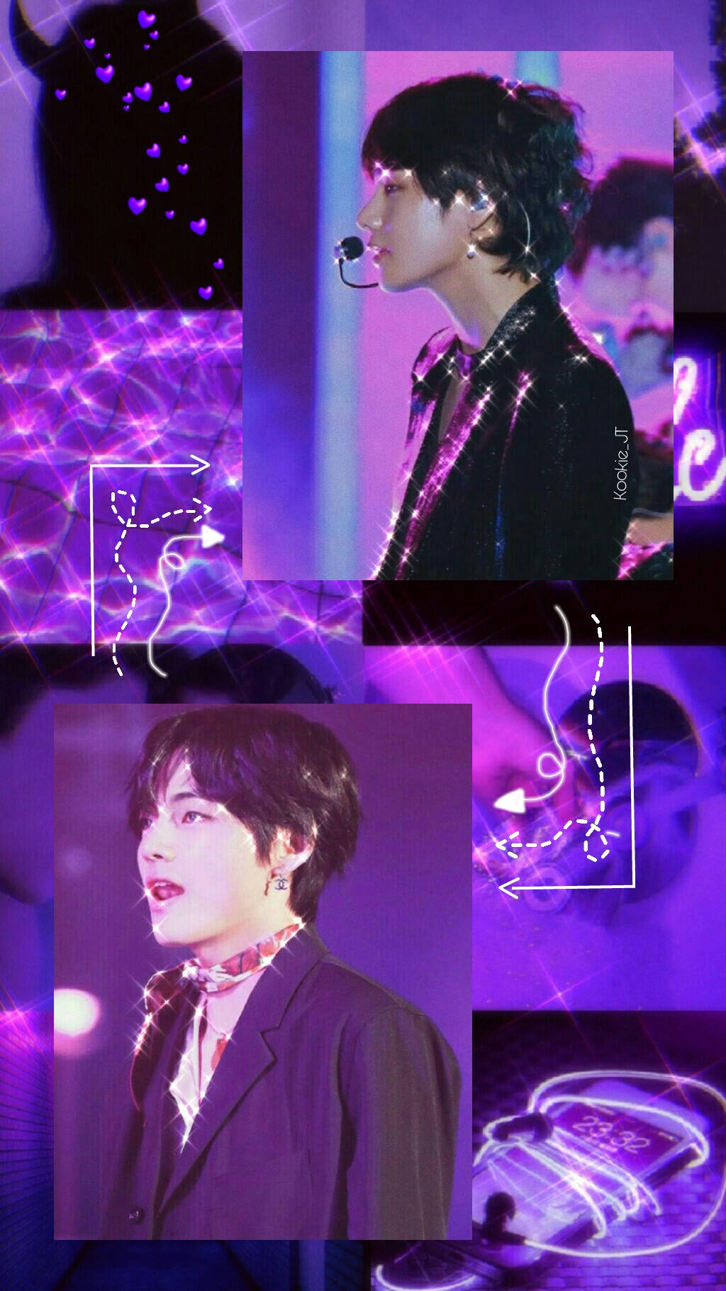Kim Taehyung Pastel Tím Hình nền