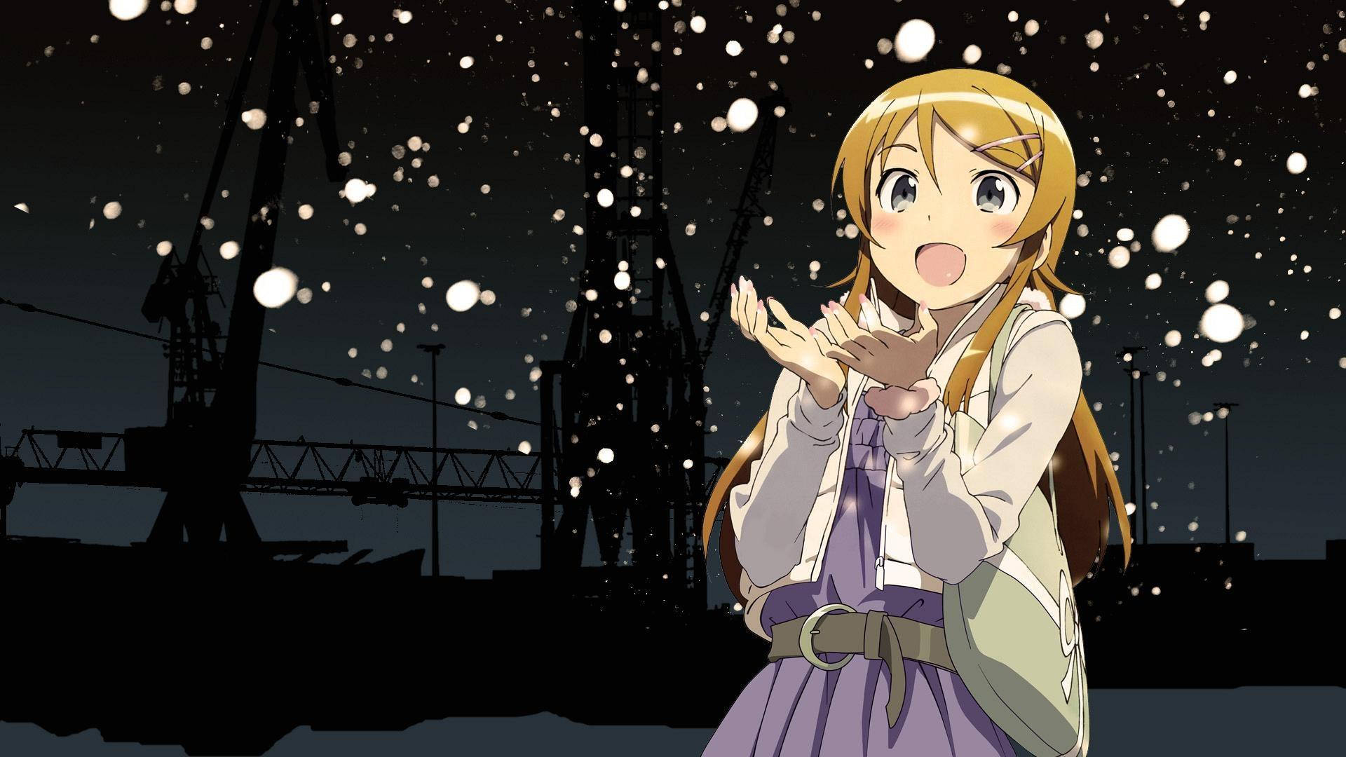 Kirino Kosaka Anime Dễ Thương Với Ánh Sáng Lơ Lửng Hình nền