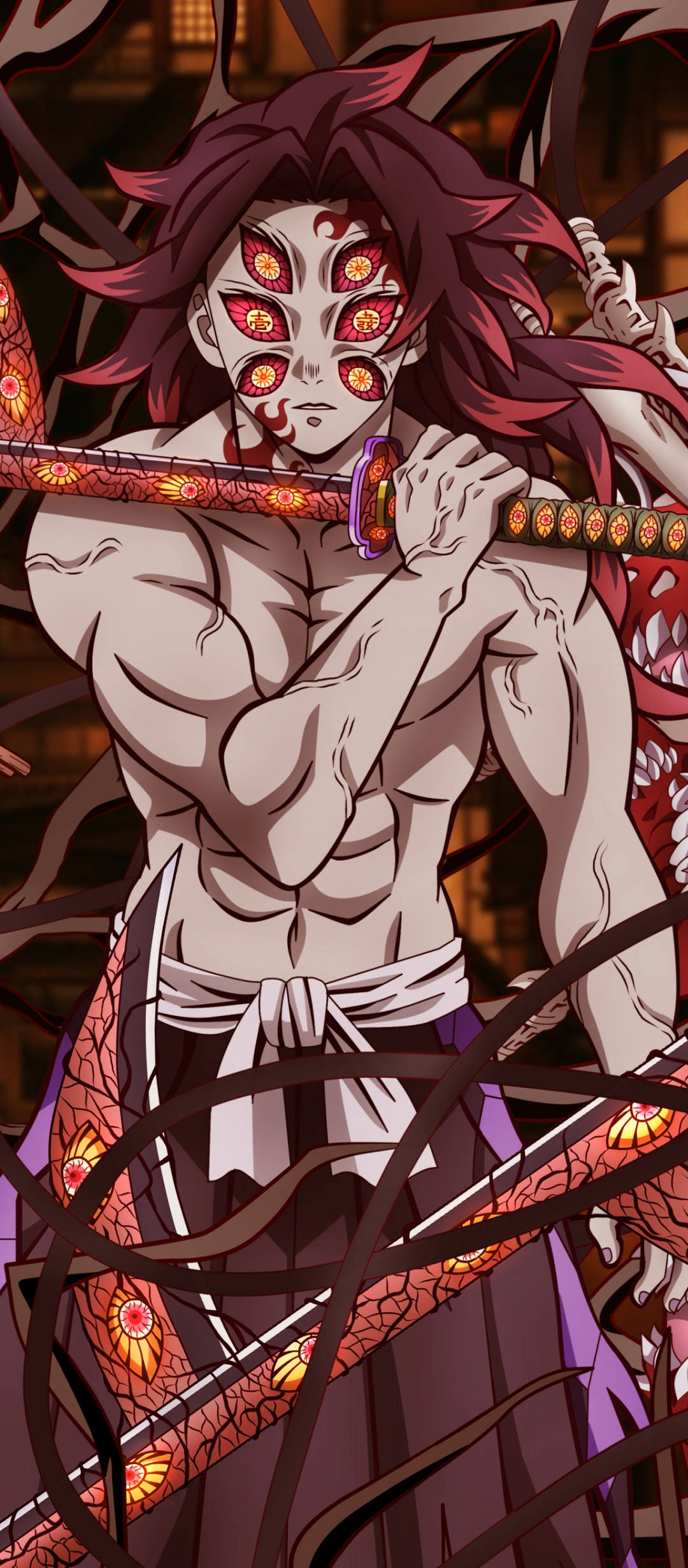 Kokushibo từ Demon Slayer thực hiện cú đứng cuối cùng Hình nền