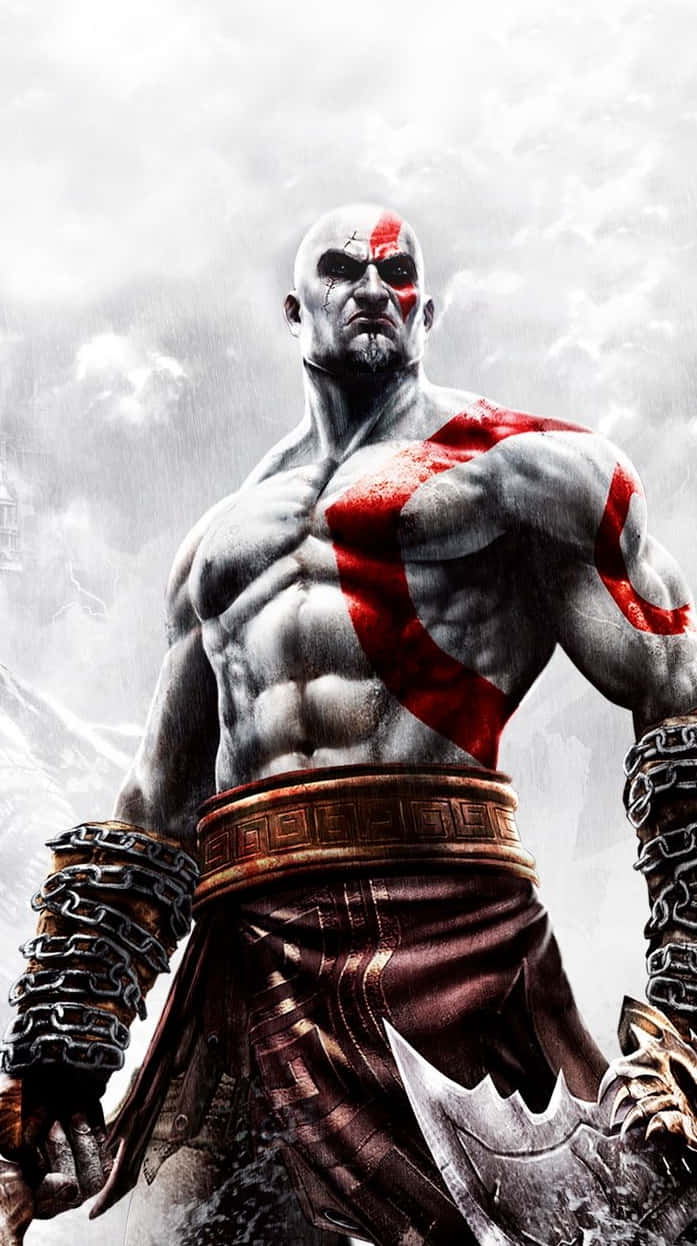 Kratos God of War III phong cách trắng Hình nền