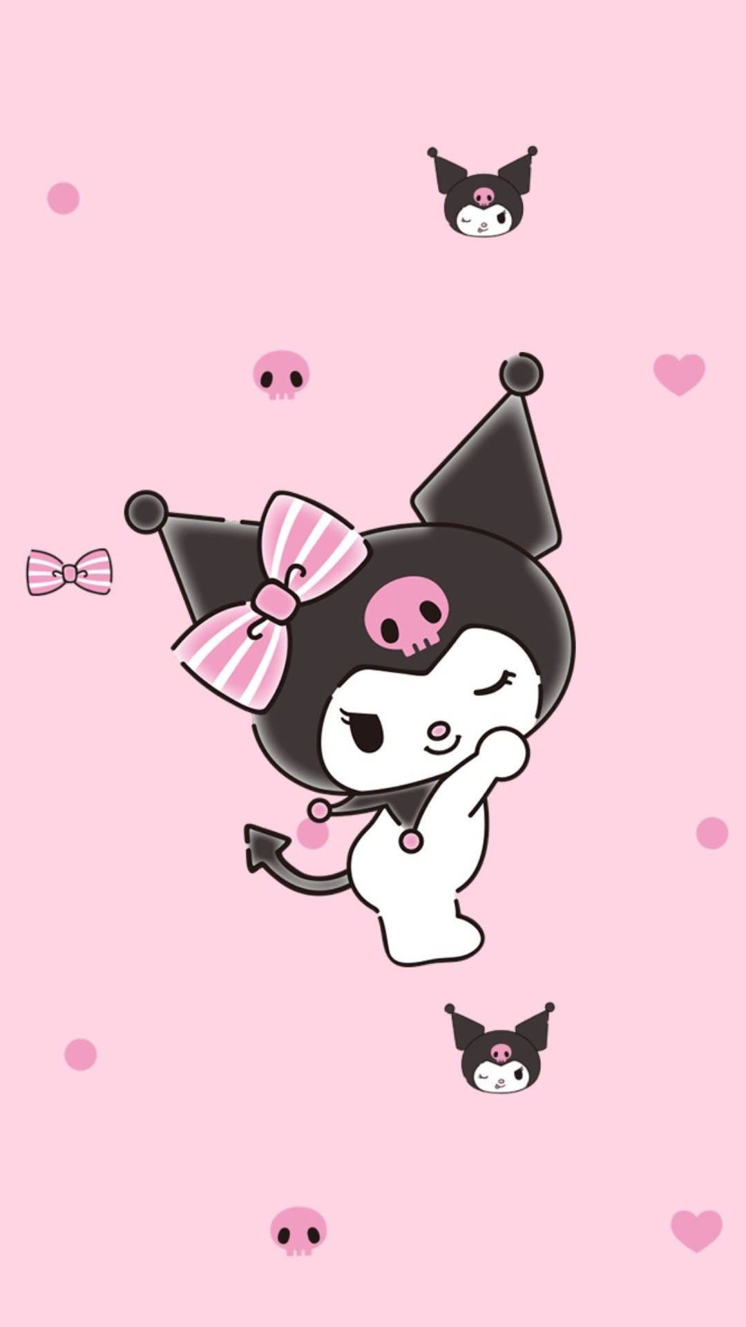 My Melody Kuromi trên nền hồng