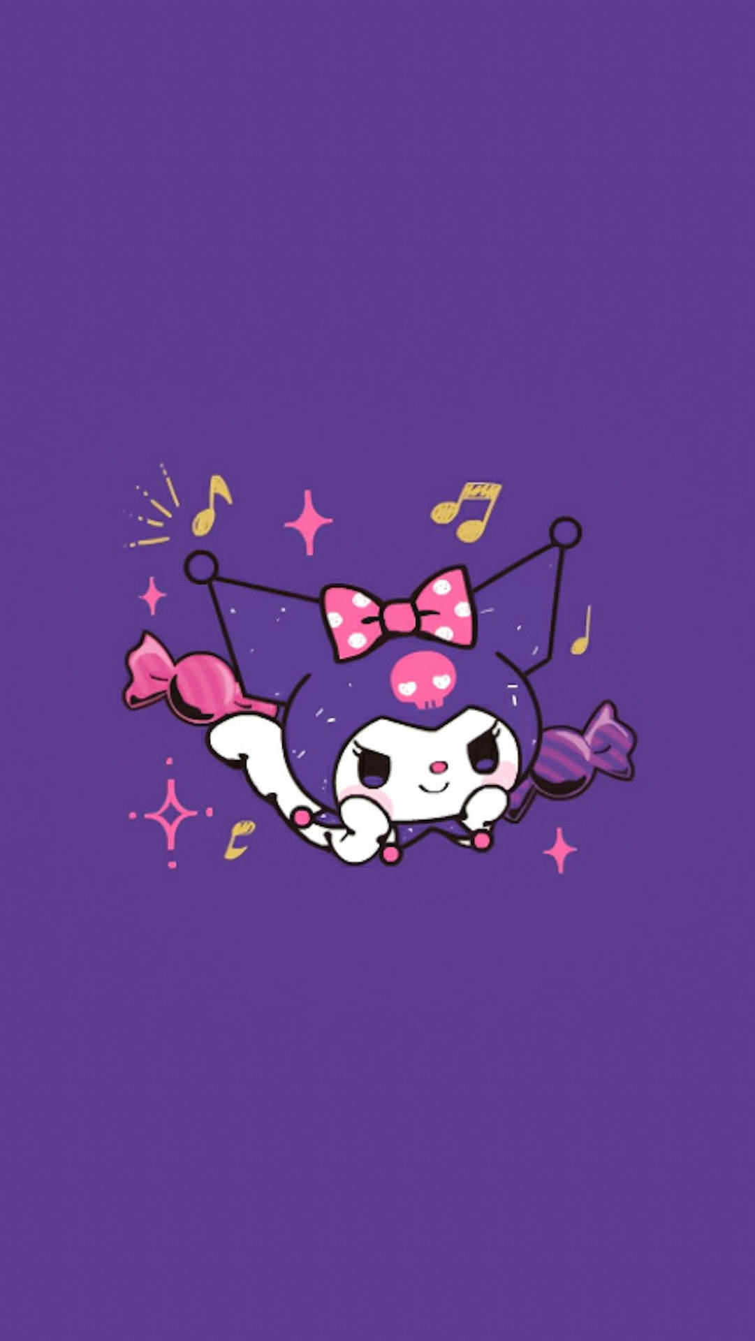 Kuromi My Melody Trên Nền Tím Đậm