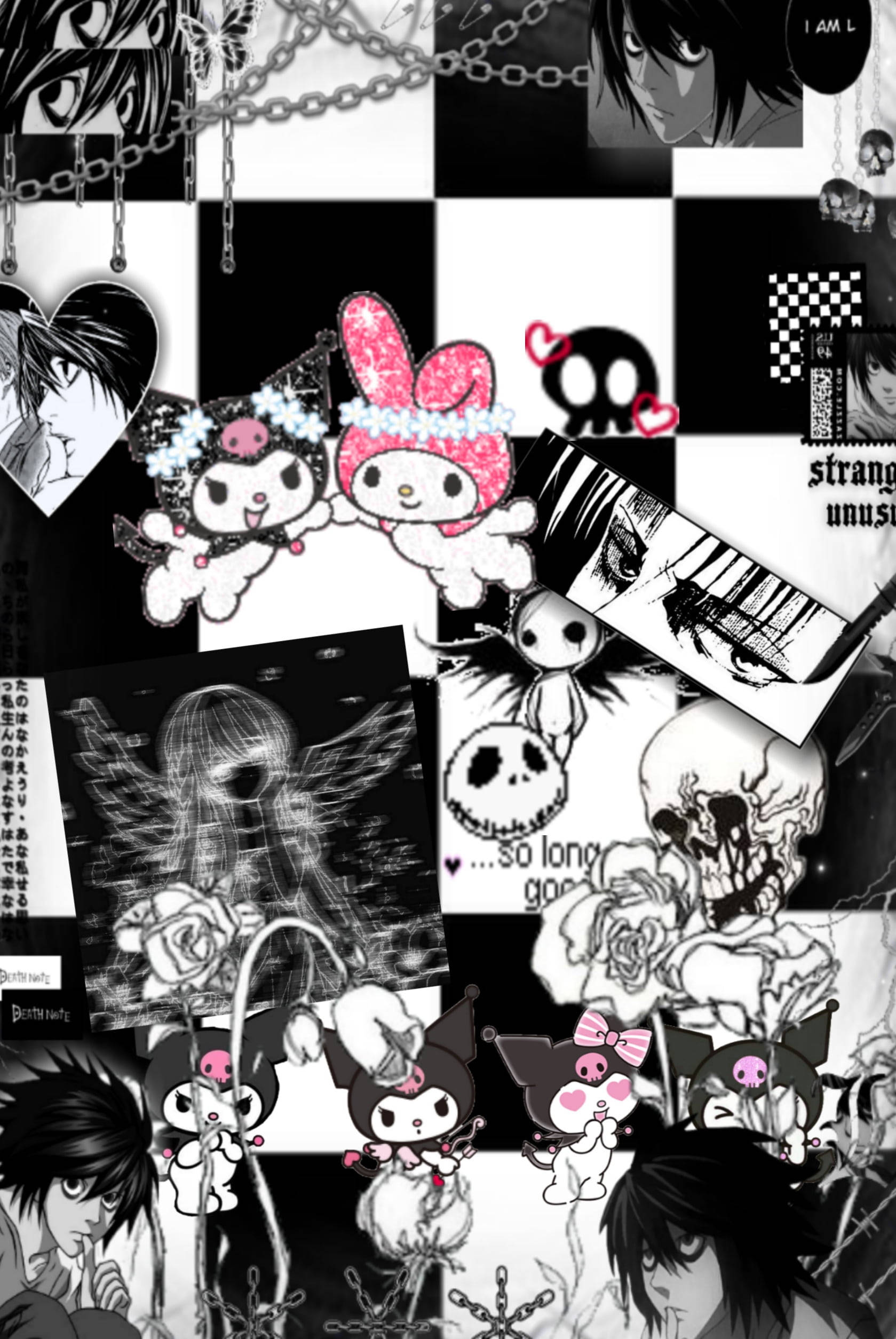 Kuromi Và Dark Yagami Phong Cách Alt Hình nền