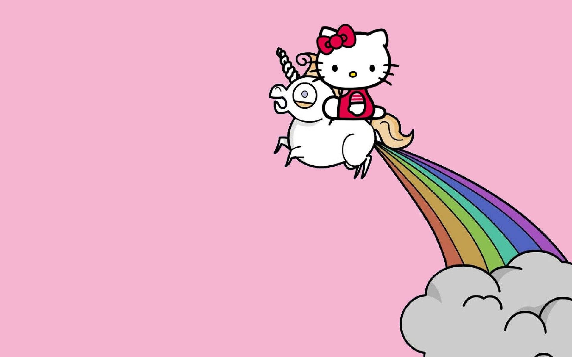 Kỳ Lân Với Phong Cách Hello Kitty Hình nền