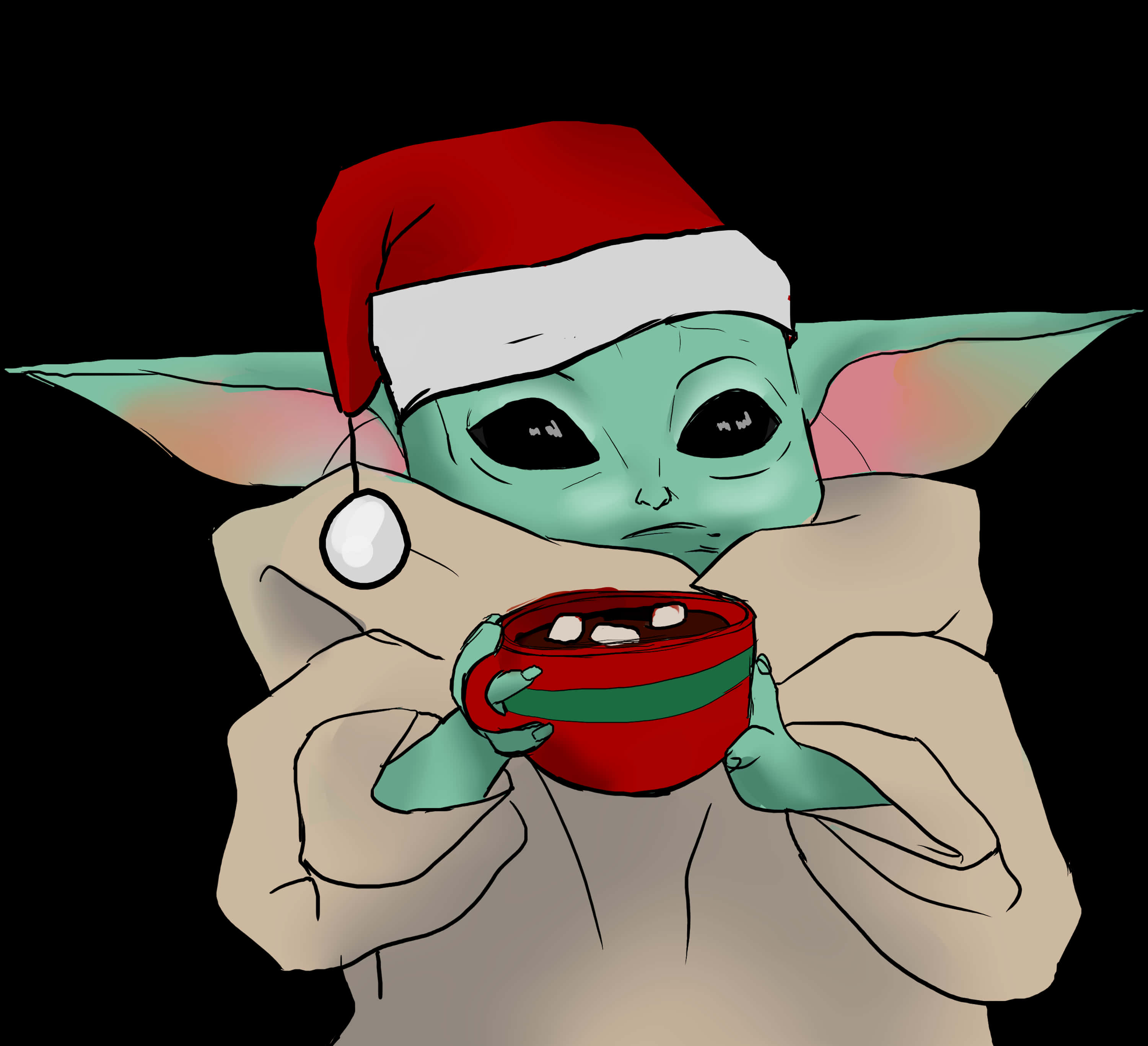 Kỳ nghỉ Baby Yoda với Cốc Hình nền