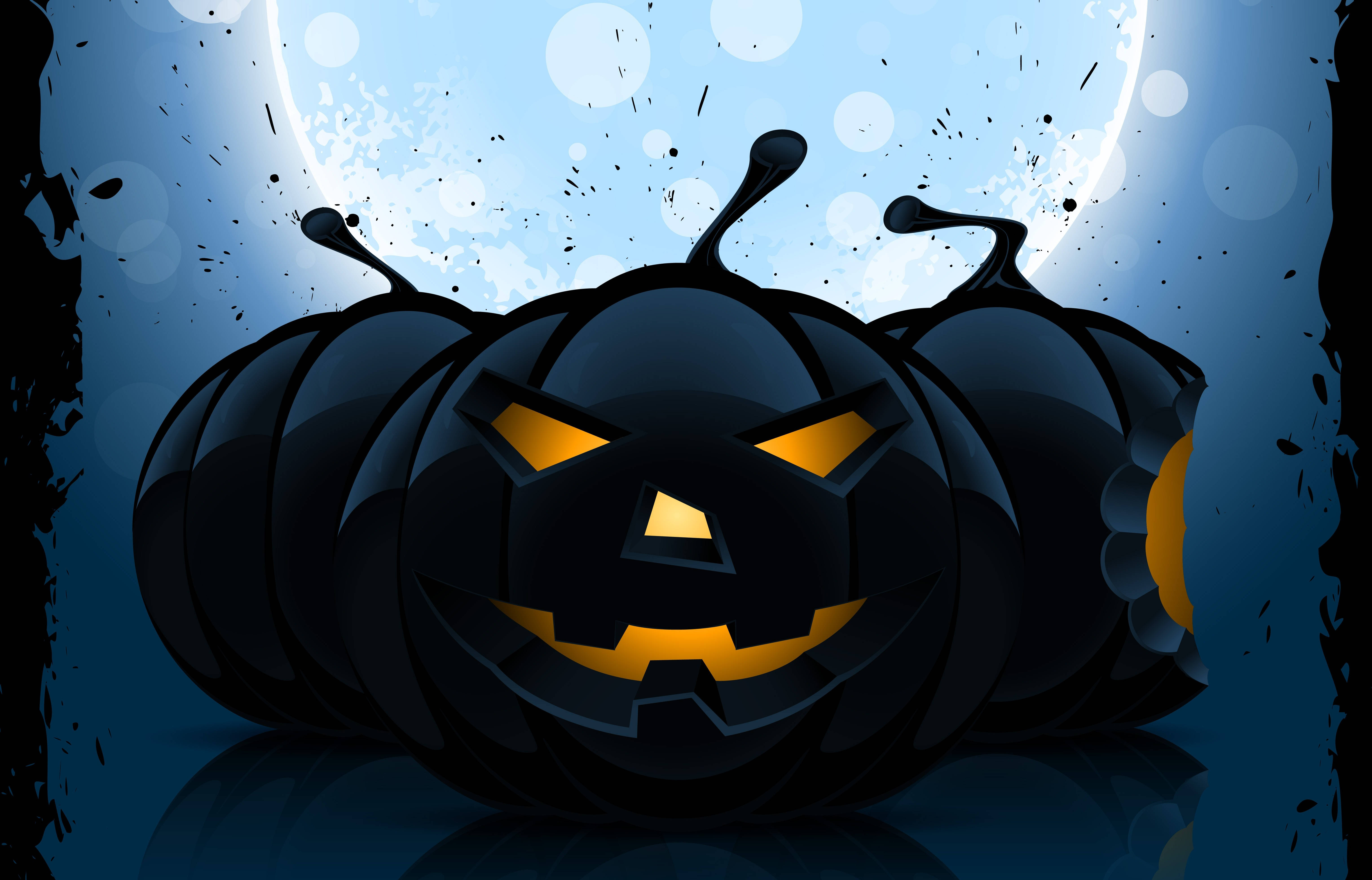 Kỷ niệm Halloween rùng rơn với quả bí ngô đen phát sáng Hình nền